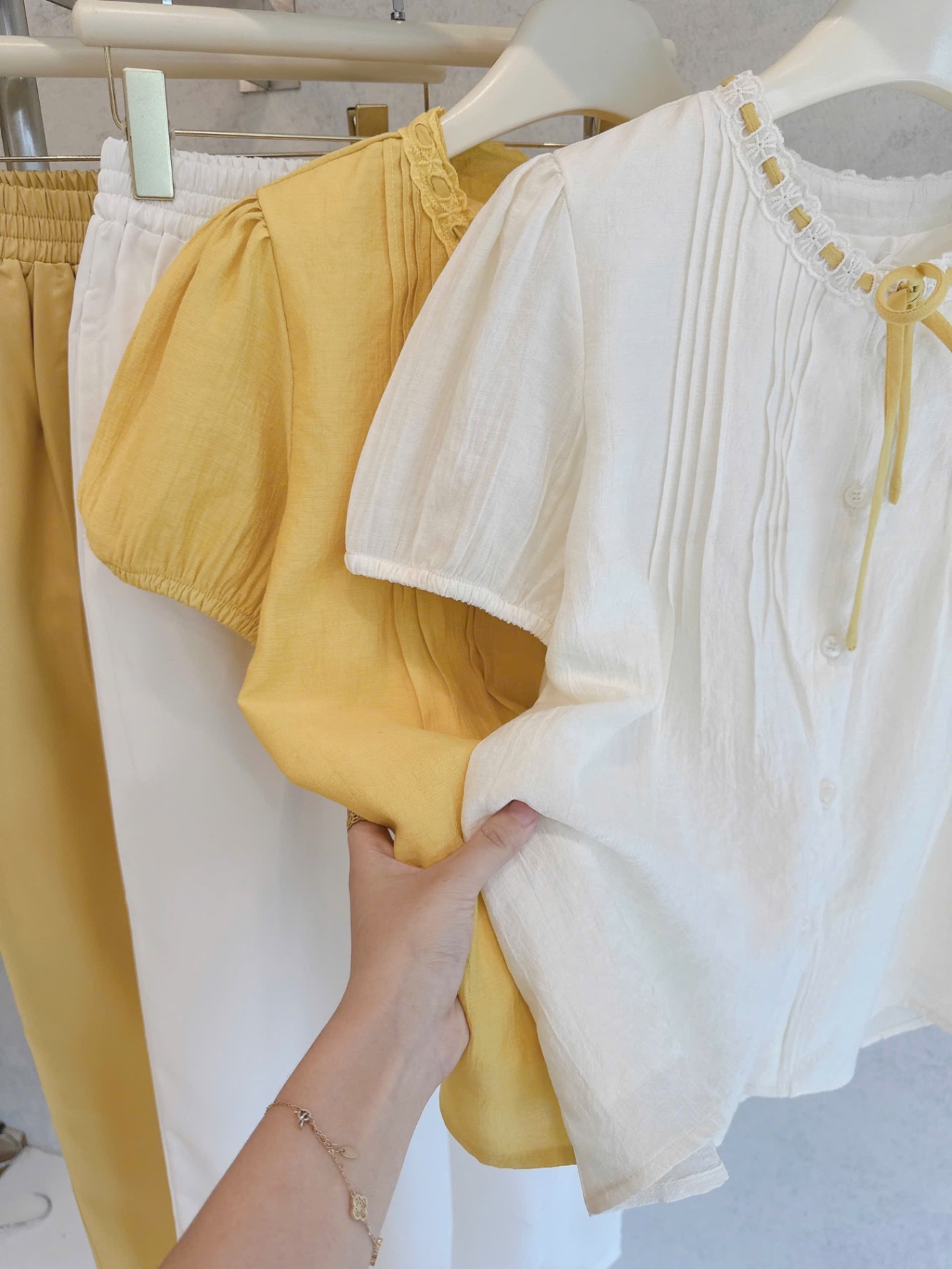 SET SƠ MI ĐŨI TƠ 2 LỚP MIX QUẦN BAGGY - theo màu áo