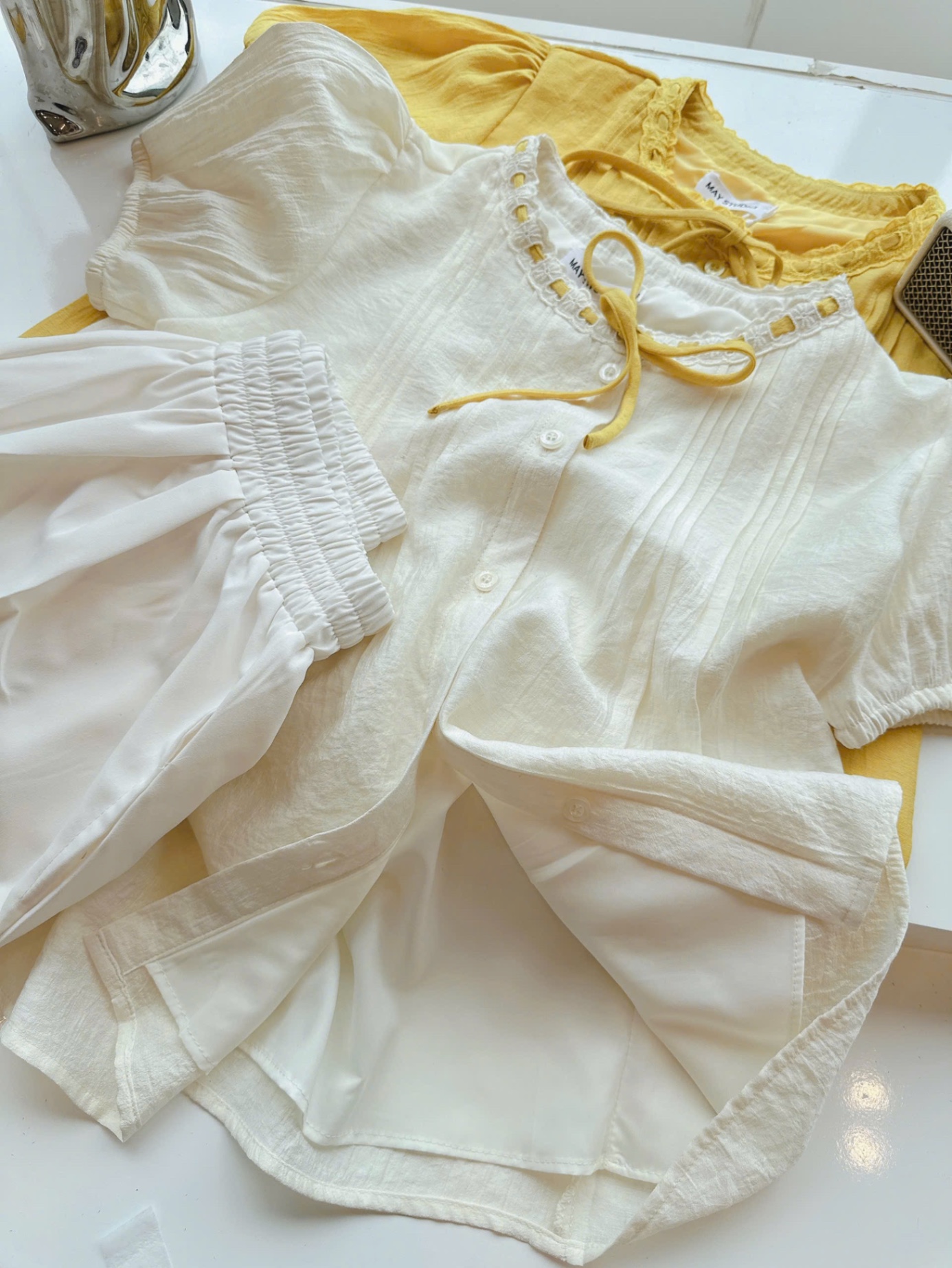 SET SƠ MI ĐŨI TƠ 2 LỚP MIX QUẦN BAGGY - theo màu áo