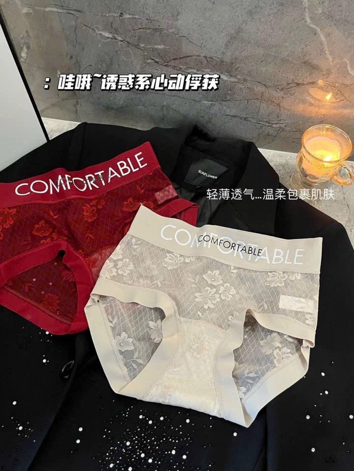M6515 - SET 10 QUẦN LÓT REN LỤA HOA KHÁNG KHUẨN CHỮ COMFORTABLE