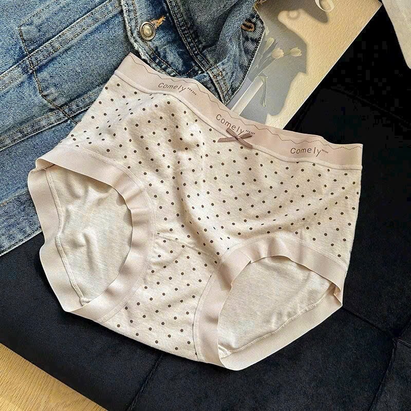 Hàng đẹp - SET 10 QUẦN LÓT COTTON CẠP SU CHỮ COMELY TONE BE NÂU