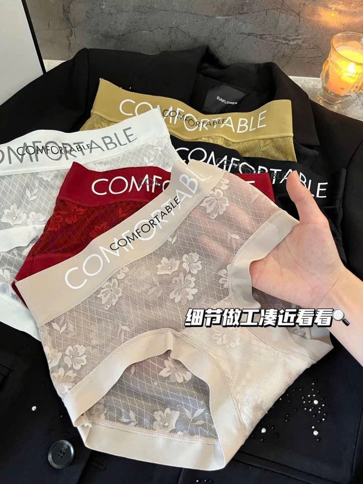 M6515 - SET 10 QUẦN LÓT REN LỤA HOA KHÁNG KHUẨN CHỮ COMFORTABLE