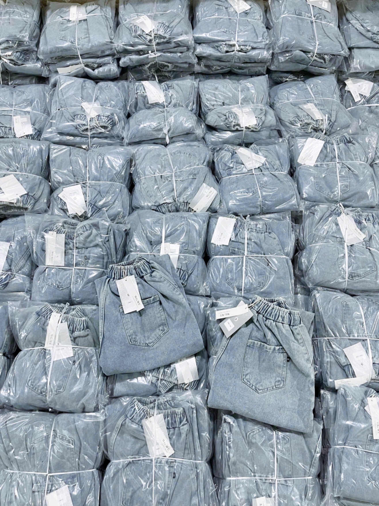 QUẦN JEAN BAGGY CẠP CHUN MÀU XANH