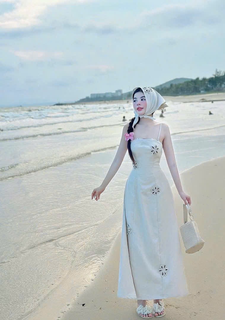 VÁY 2S CÚP NGỰC BE HOA NỔI