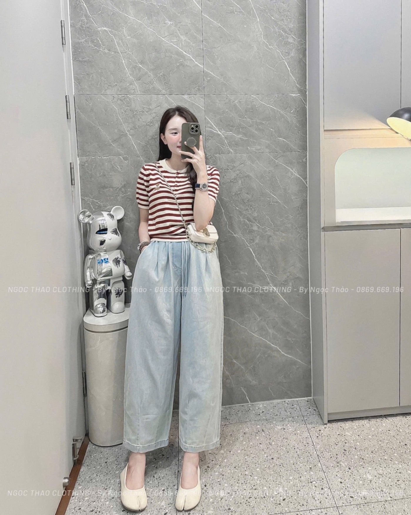QUẦN JEAN BAGGY CẠP CHUN MÀU XANH