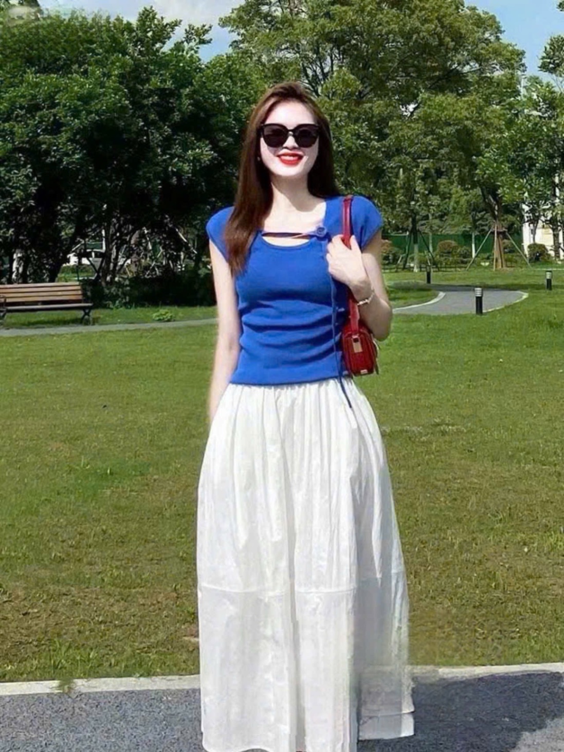 SÉT ÁO XANH TAY HẾN MIX CV TRẮNG