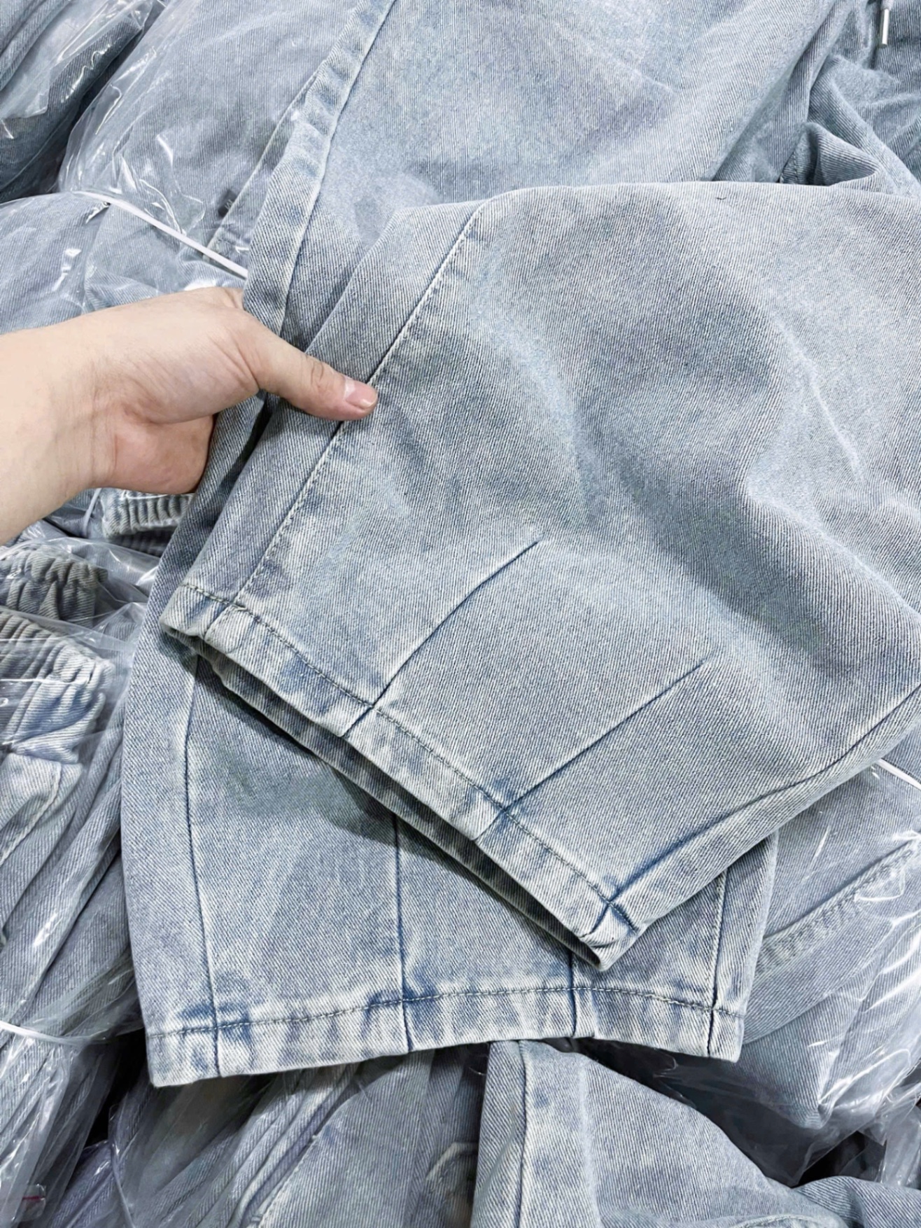 QUẦN JEAN BAGGY CẠP CHUN MÀU XANH