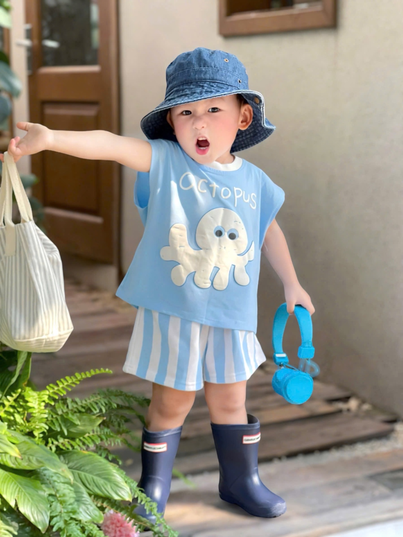 BỘ ĐÙI BA LỖ XANH HÌNH BẠCH TUỘC BT
