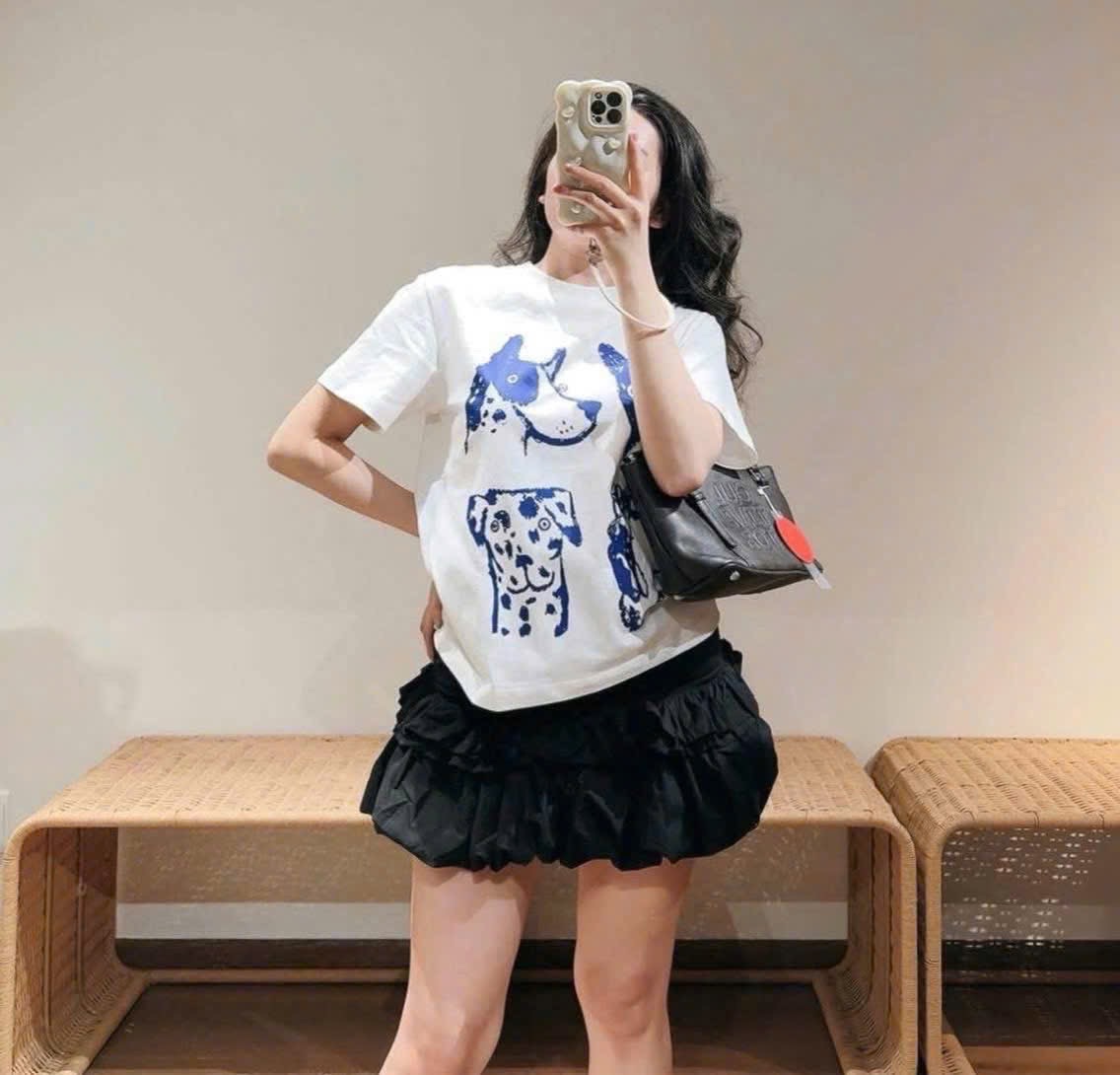 ÁO PULL CỘC HÌNH CÚN MAUD TRẮNG