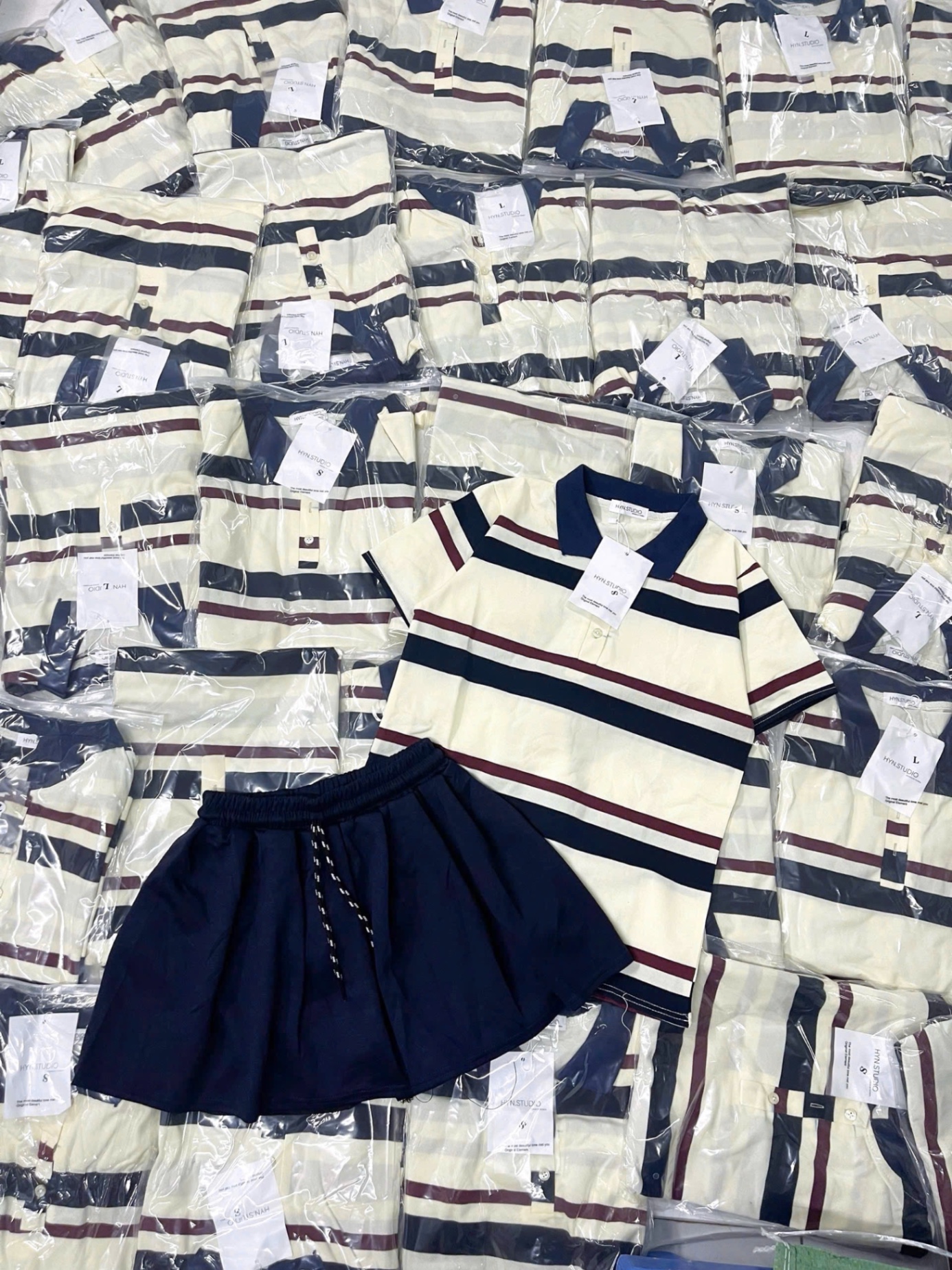 SET POLO KẺ MIX CV LY THAN