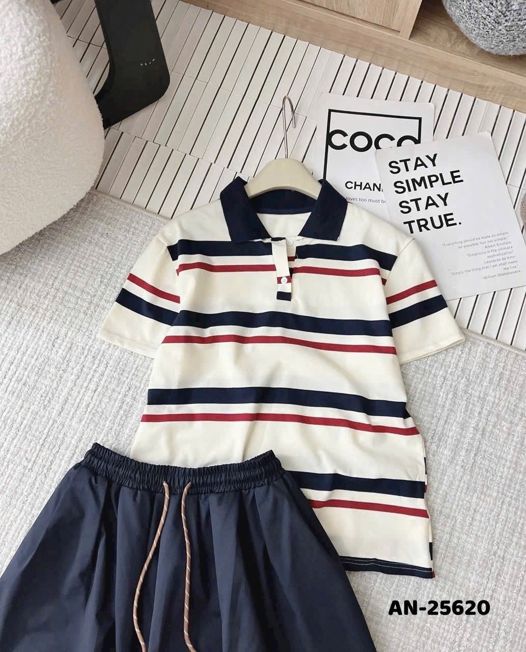 SET POLO KẺ MIX CV LY THAN
