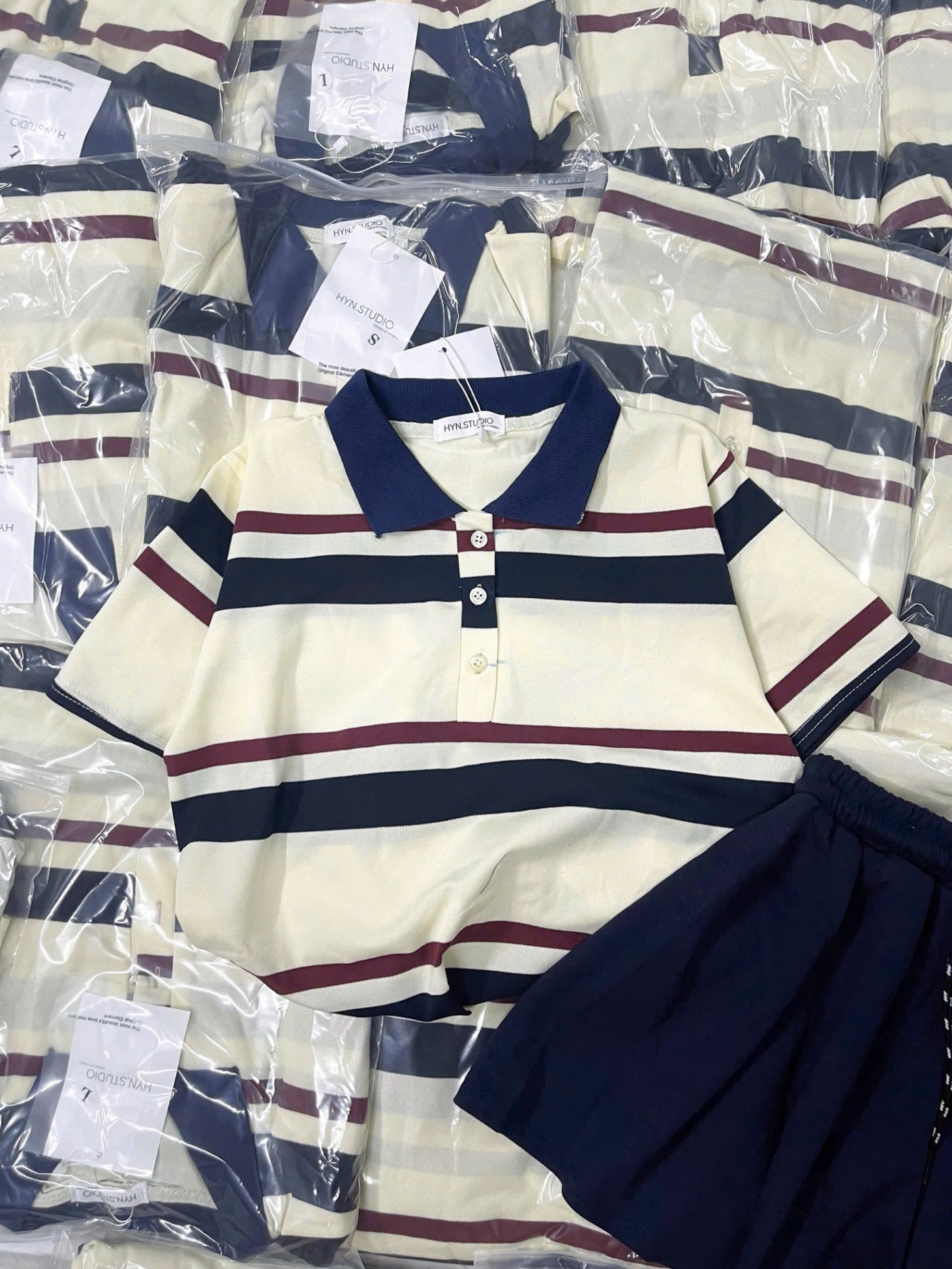 SET POLO KẺ MIX CV LY THAN