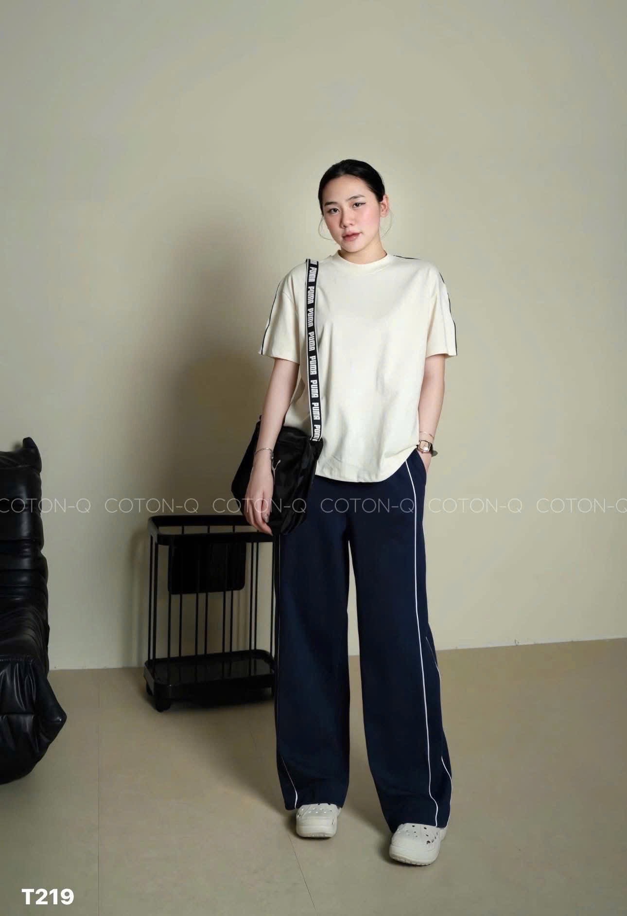 SET ÁO CỘC TRẮNG MIX QUẦN SUÔNG THAN CHẠY VIỀN