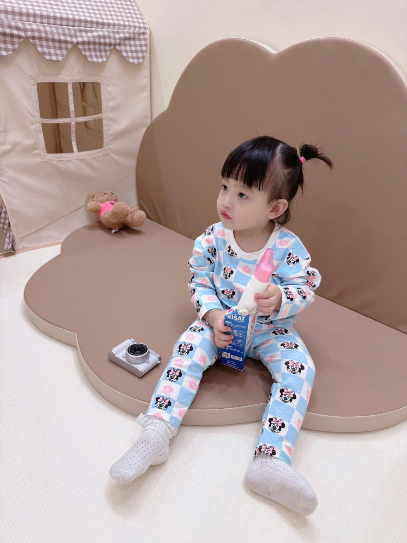 SET 2 BỘ CT DÀI TAY HÌNH MÈO NƠ HỒNG XANH