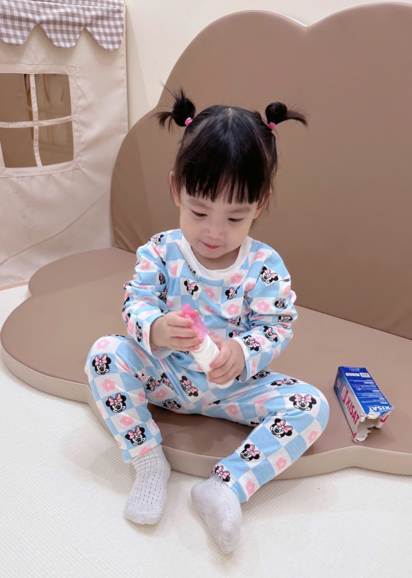 SET 2 BỘ CT DÀI TAY HÌNH MÈO NƠ HỒNG XANH