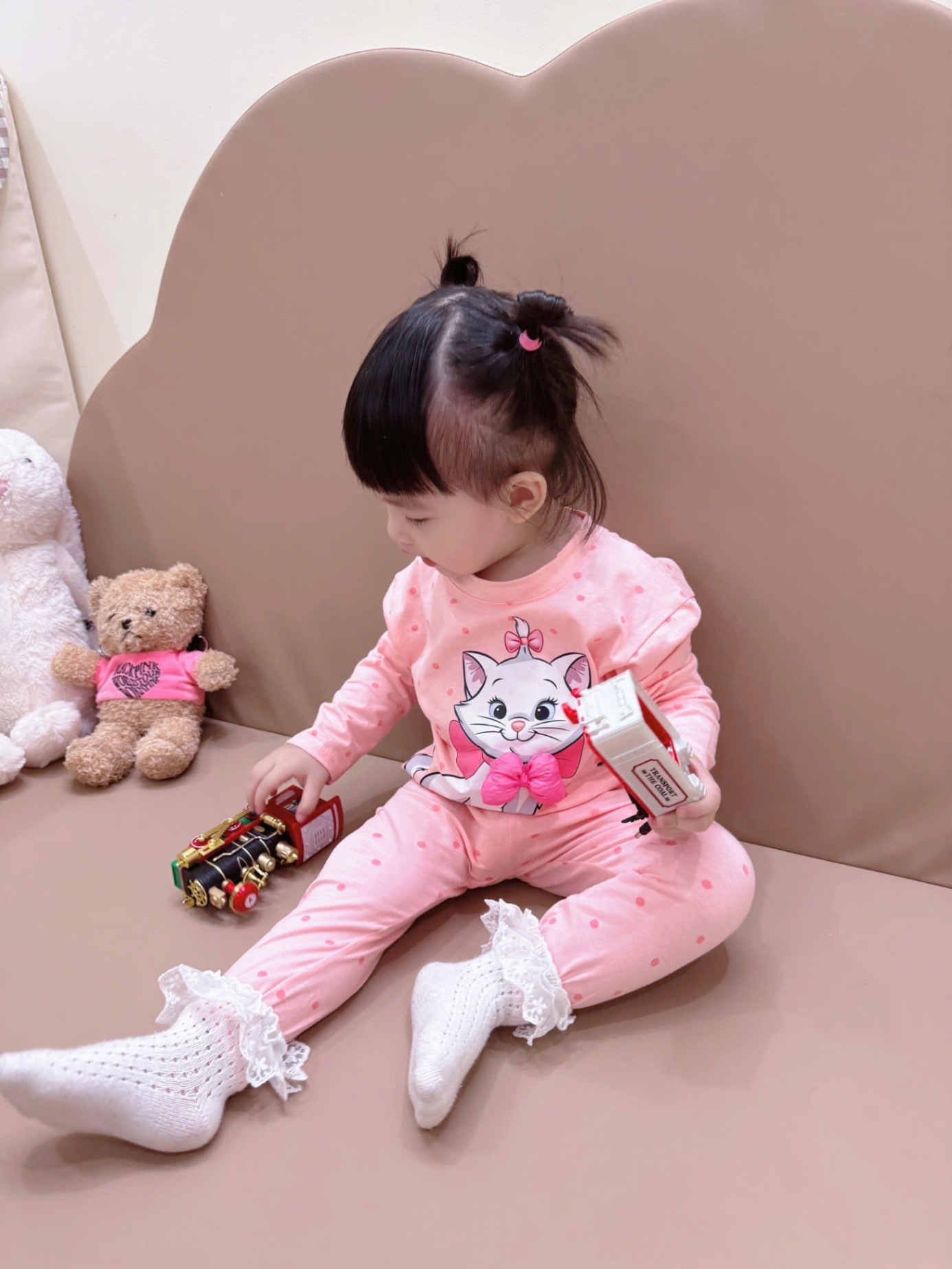 SET 2 BỘ CT DÀI TAY HÌNH MÈO NƠ HỒNG XANH