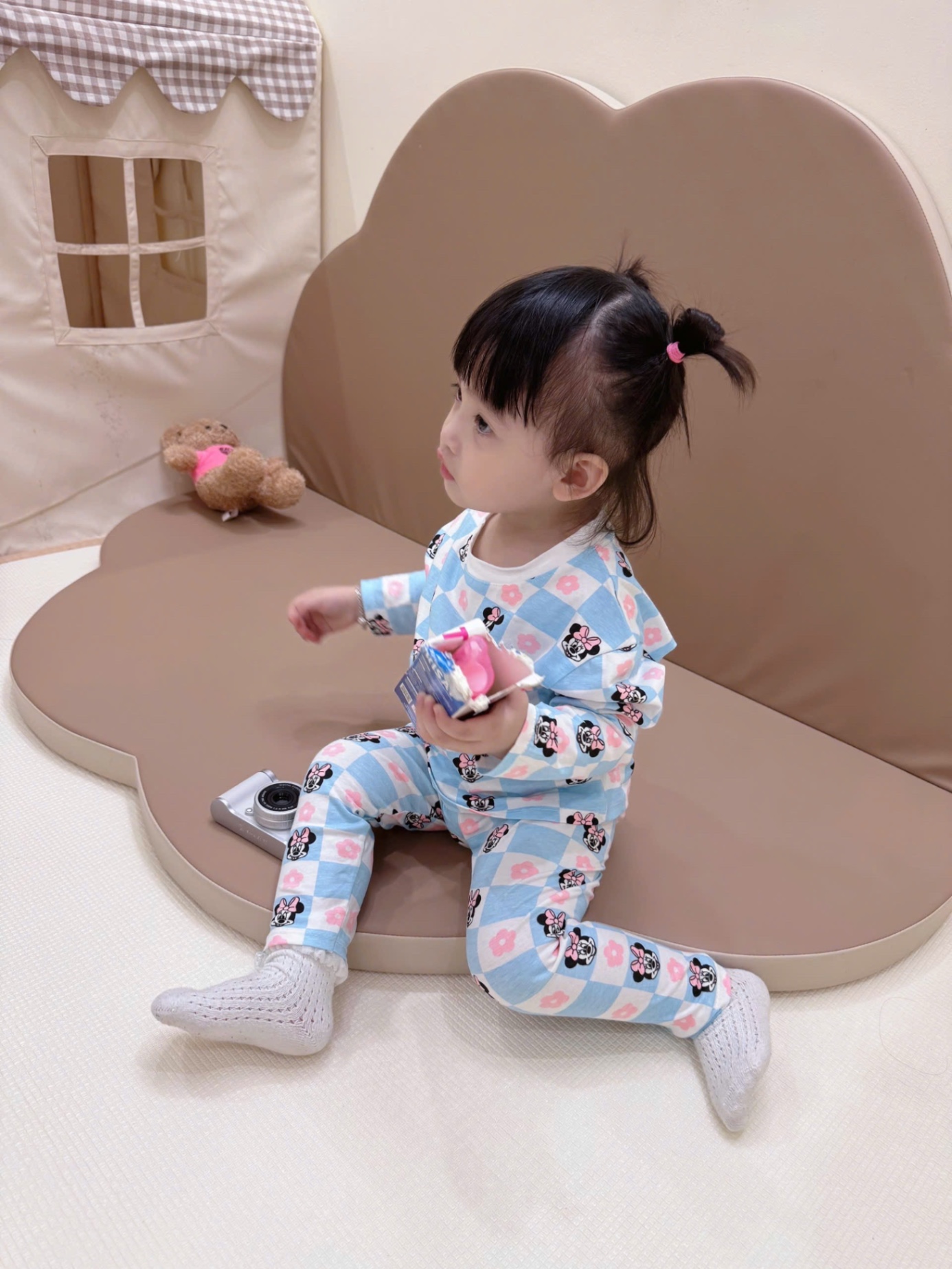SET 2 BỘ CT DÀI TAY HÌNH MÈO NƠ HỒNG XANH