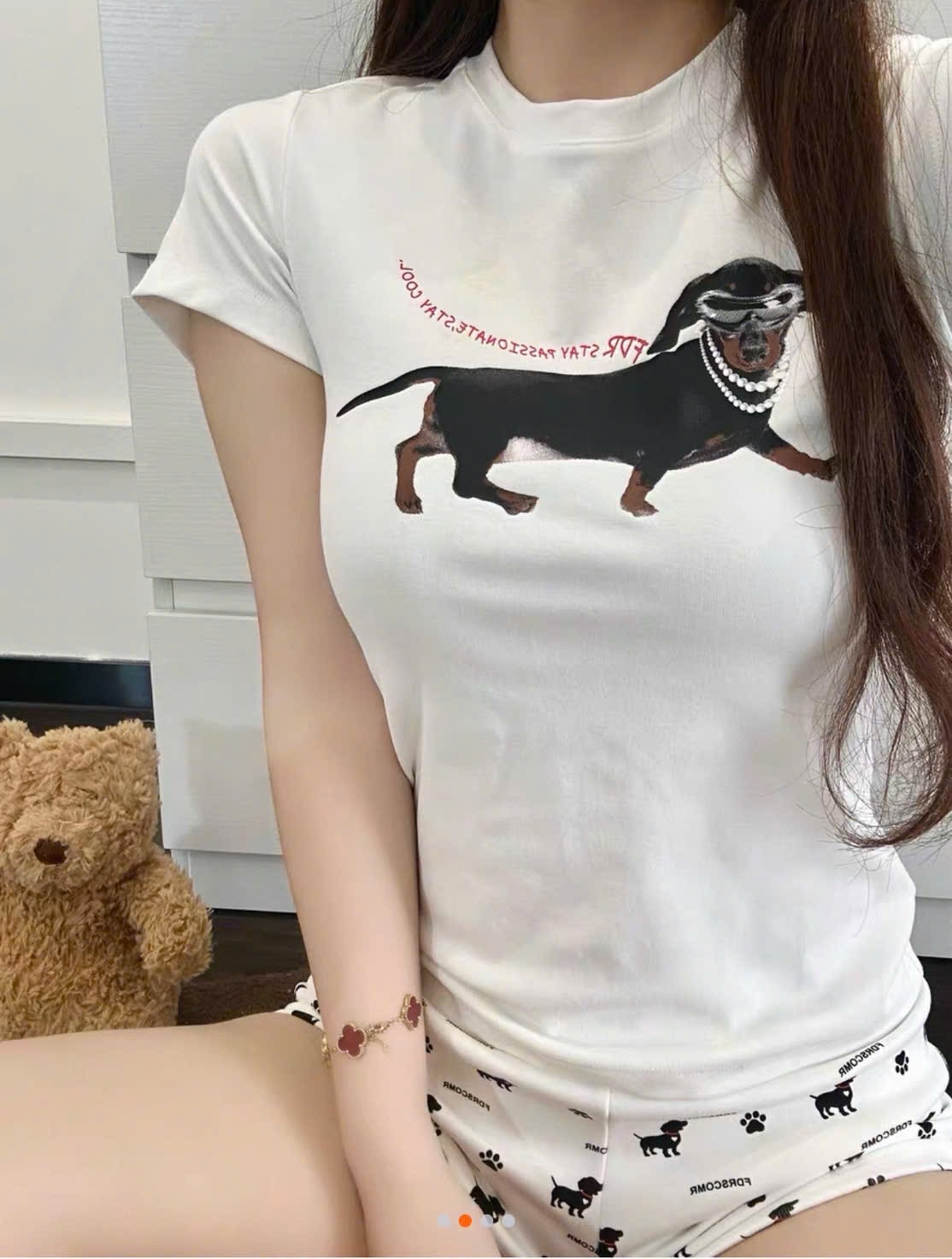 XẢ KHO BỘ ĐÙI HINH CUN TRẮNG QUẦN IN TRÀN