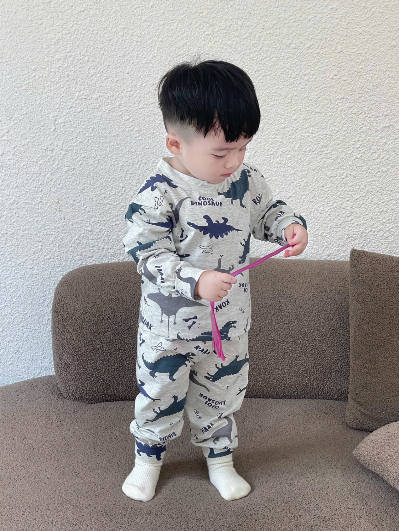 SET 3 BỘ ĐÙI HÌNH KHỦNG LONG TONE GHI NÂU