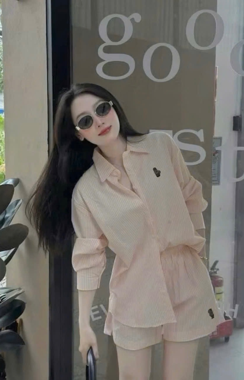 BỘ ĐÙI KẺ THÊU NGỰA 2 MÀU XANH BE