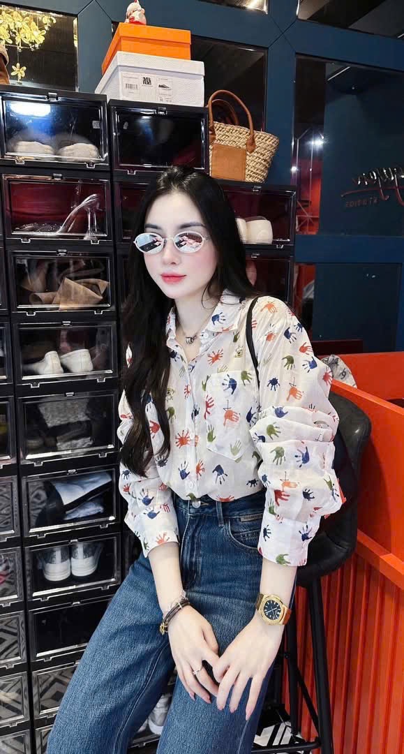 ÁO SƠ MI HOẠ TIẾT DẤU TAY