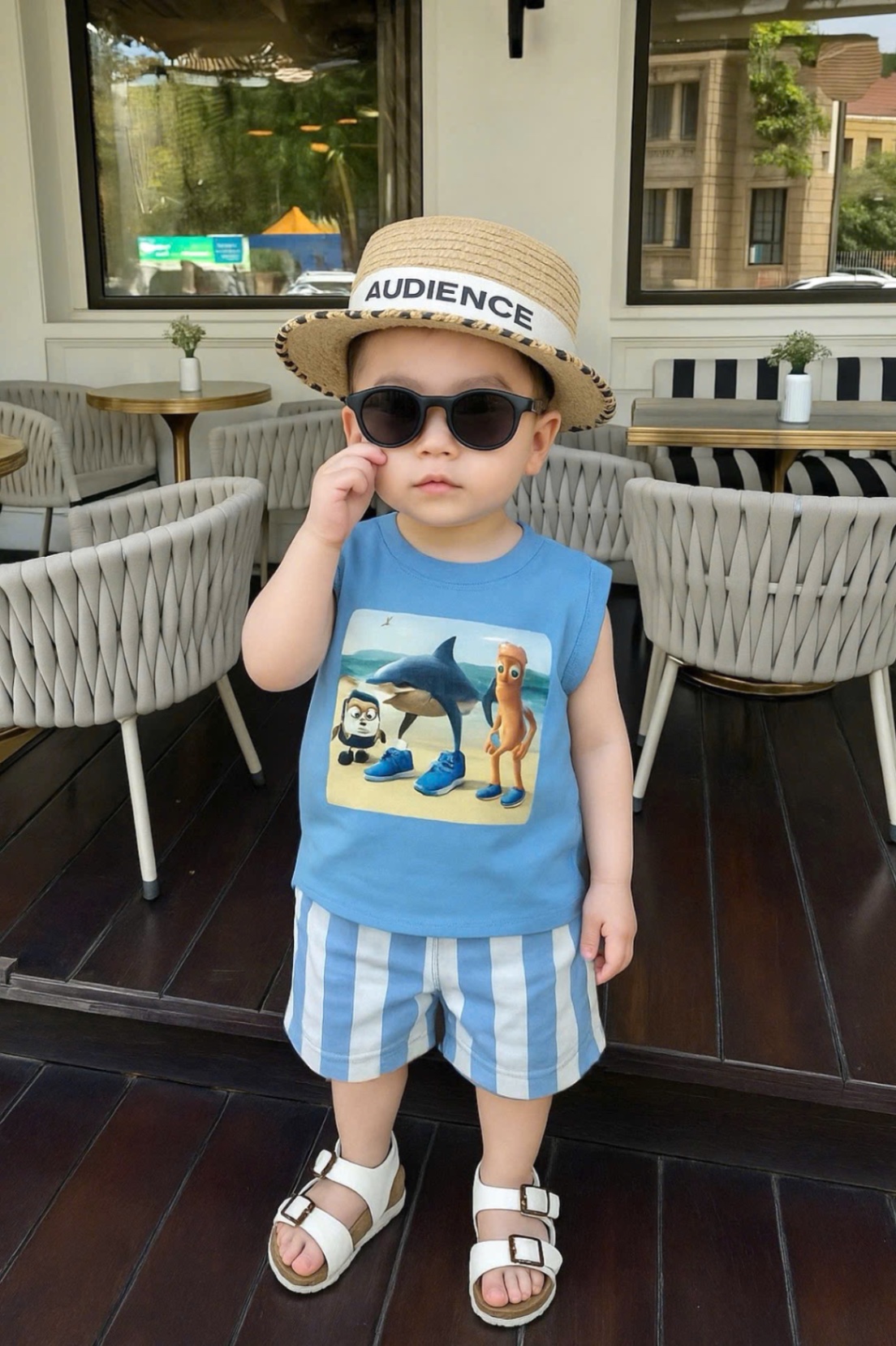 BỘ ĐÙI XN XANH QUẦN KẺ CÁ MẬP BT