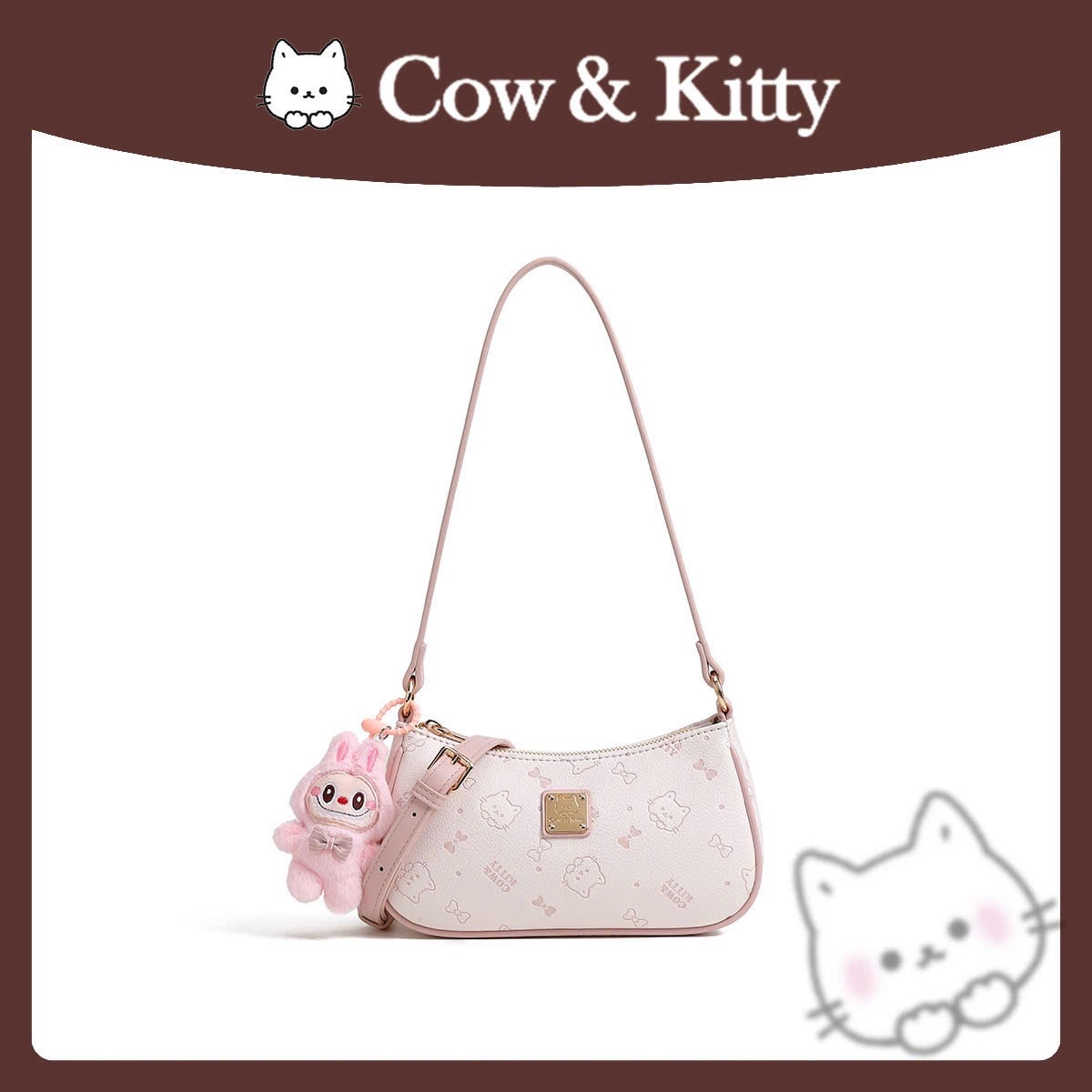 M8062 - TÚI KẸP NÁCH COW KITTY HỒNG fullbox
