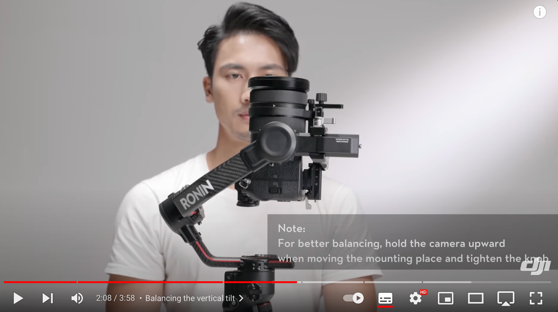 Hướng dẫn cân gimbal DJI Ronin RS 2 RS 3