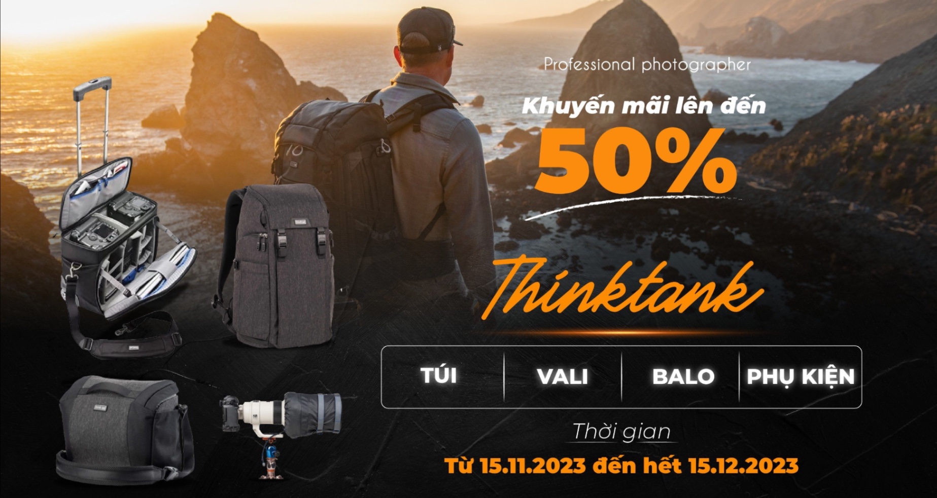 Tưng bừng khuyến mãi Balo, túi Think Tank - Giảm lên đến 50%