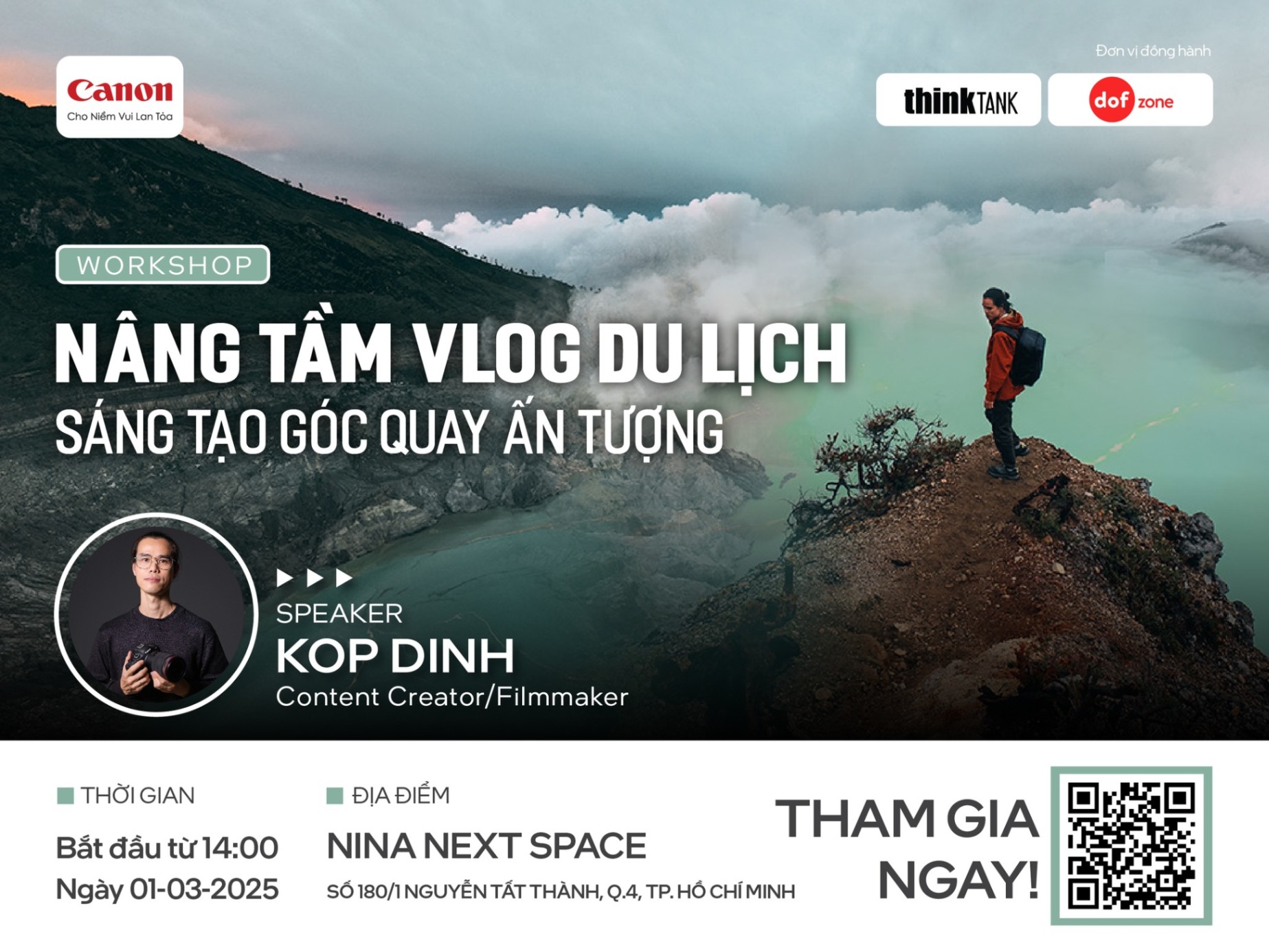 Workshop Canon: Nâng tầm Vlog du lịch - Sáng tạo góc quay ấn tượng!