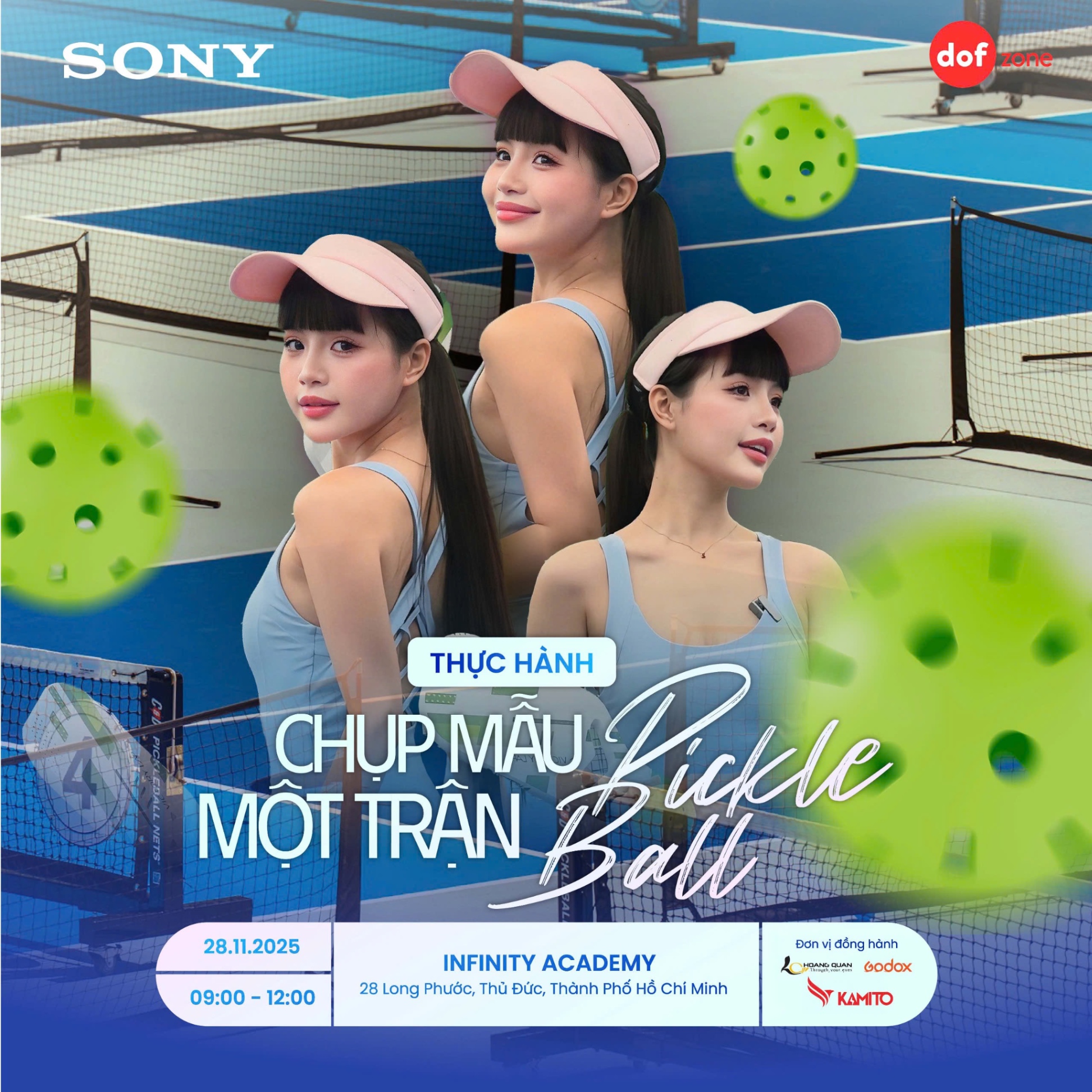 WORKSHOP CHỤP ẢNH PICKLEBALL – TRẢI NGHIỆM THỰC TẾ CÙNG MẪU THI ĐẤU