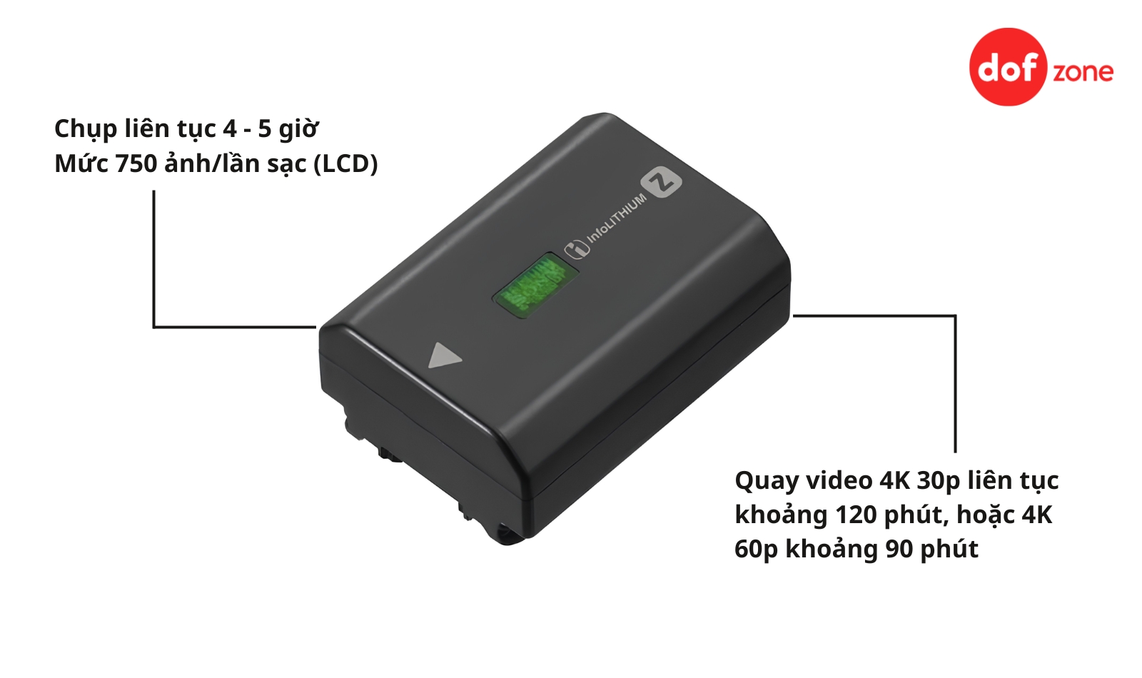 Thời lượng pin phù hợp chụp hình/ quay video trong thời gian dài