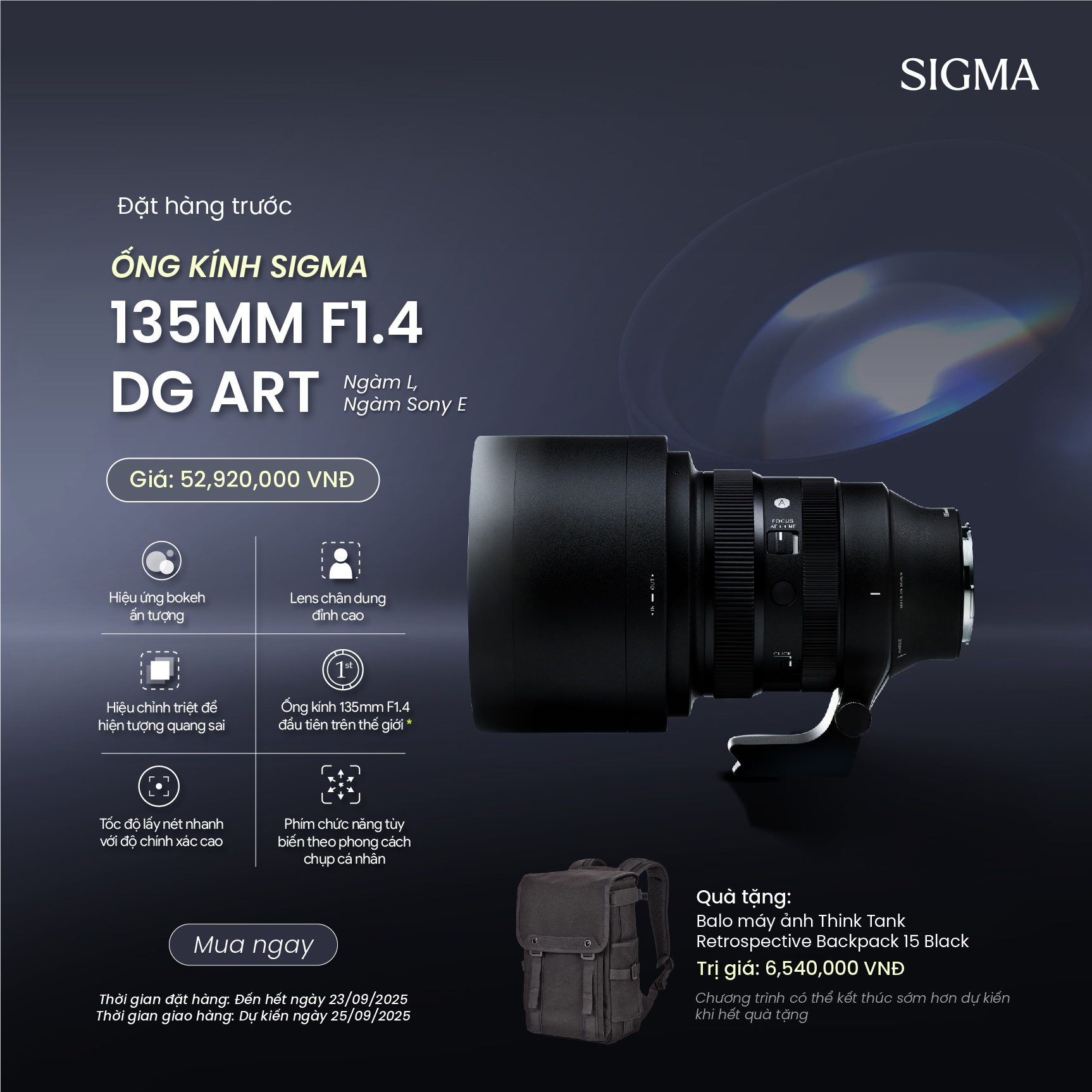 Sigma 135mm DG (A) Chính Hãng - Main Image