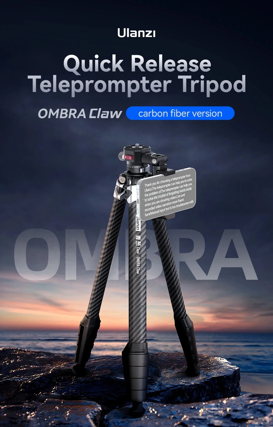 Tripod Ulanzi TT08 Travel Ombra Claw Carbon Fiber