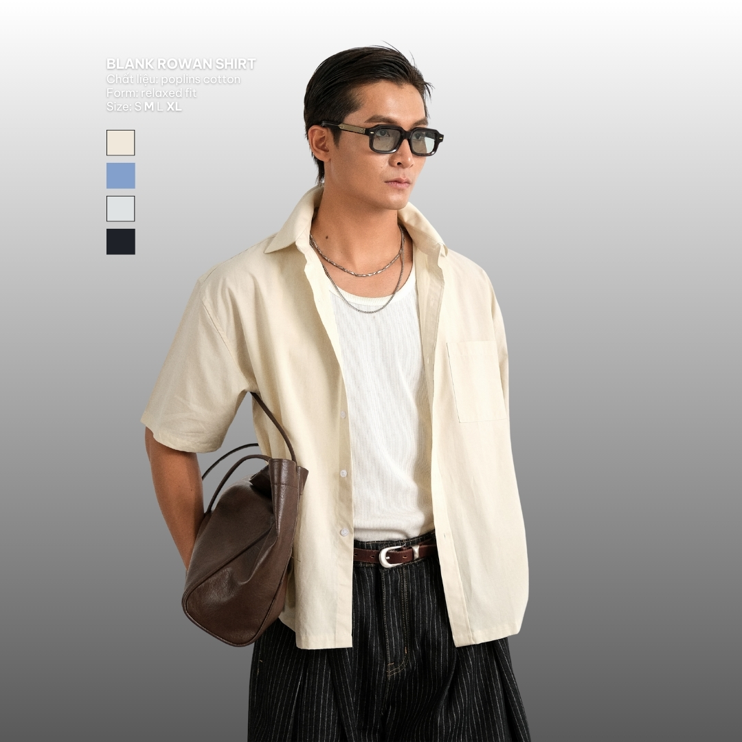 Áo Sơ Mi Cotton Ngắn Tay Dáng Lửng