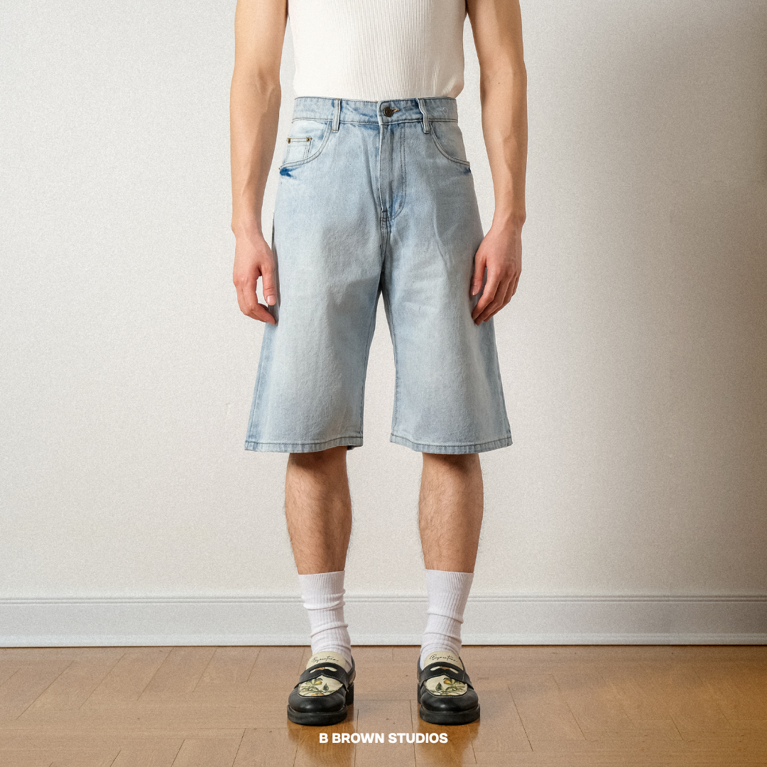 Quần Jorts Bò Dáng Lửng Ống Rộng