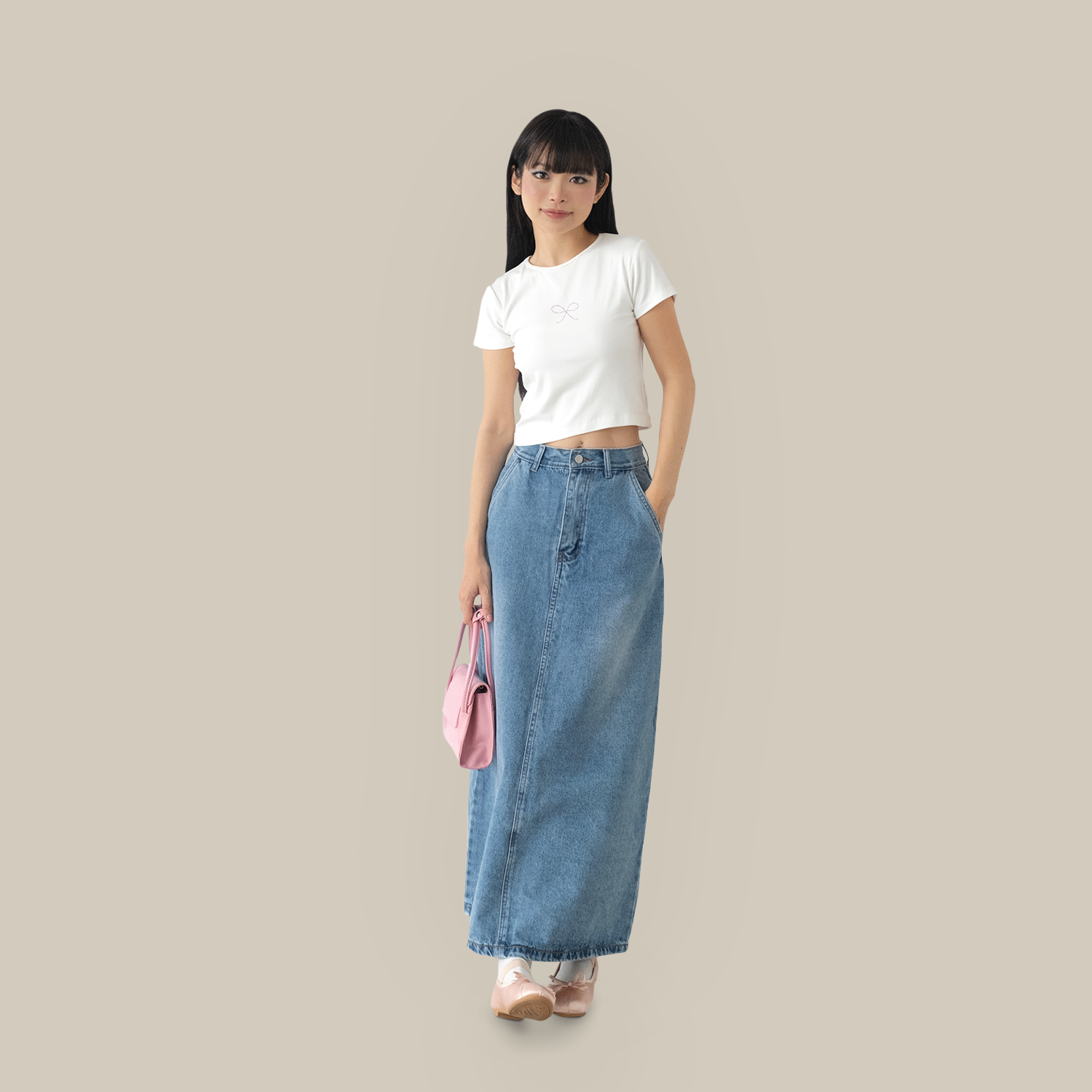 Denim Midi Skirt