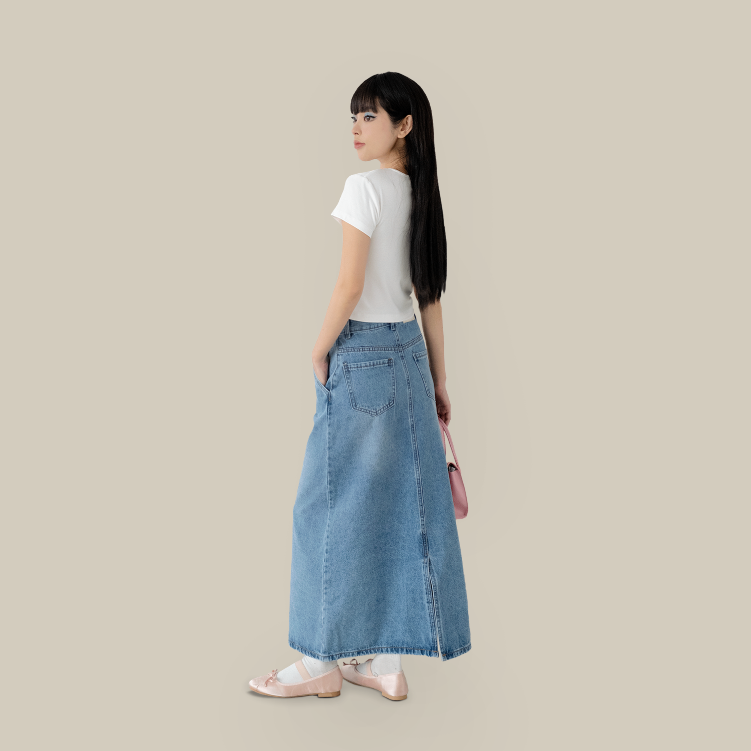 Denim Midi Skirt