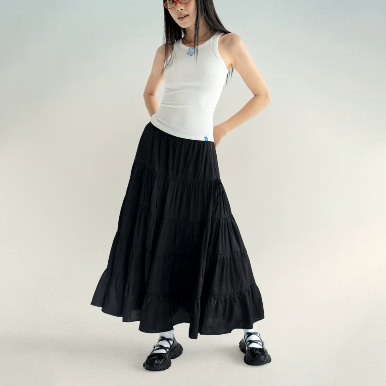 Bow Ruffle Skirt