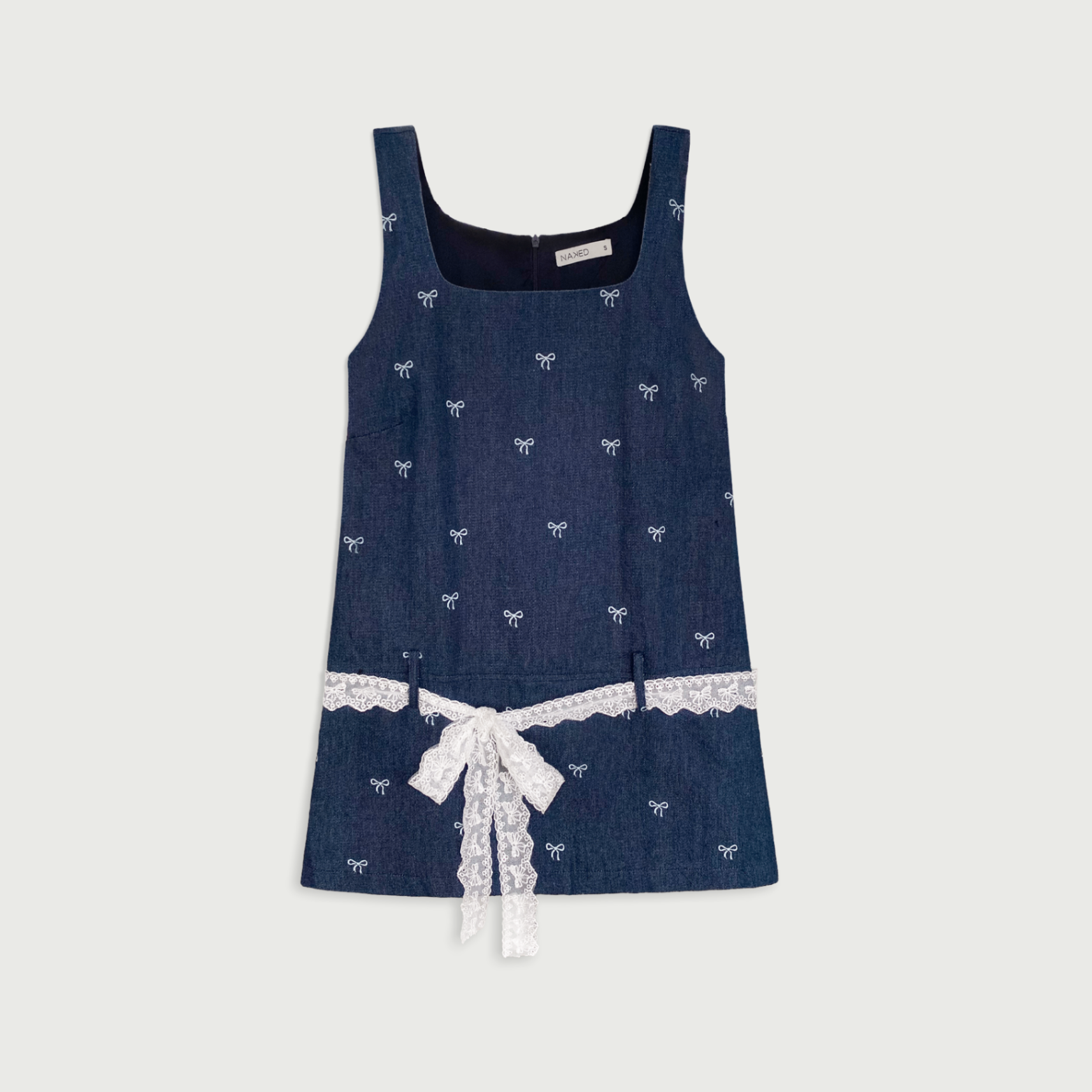 Bow Denim Pinafore