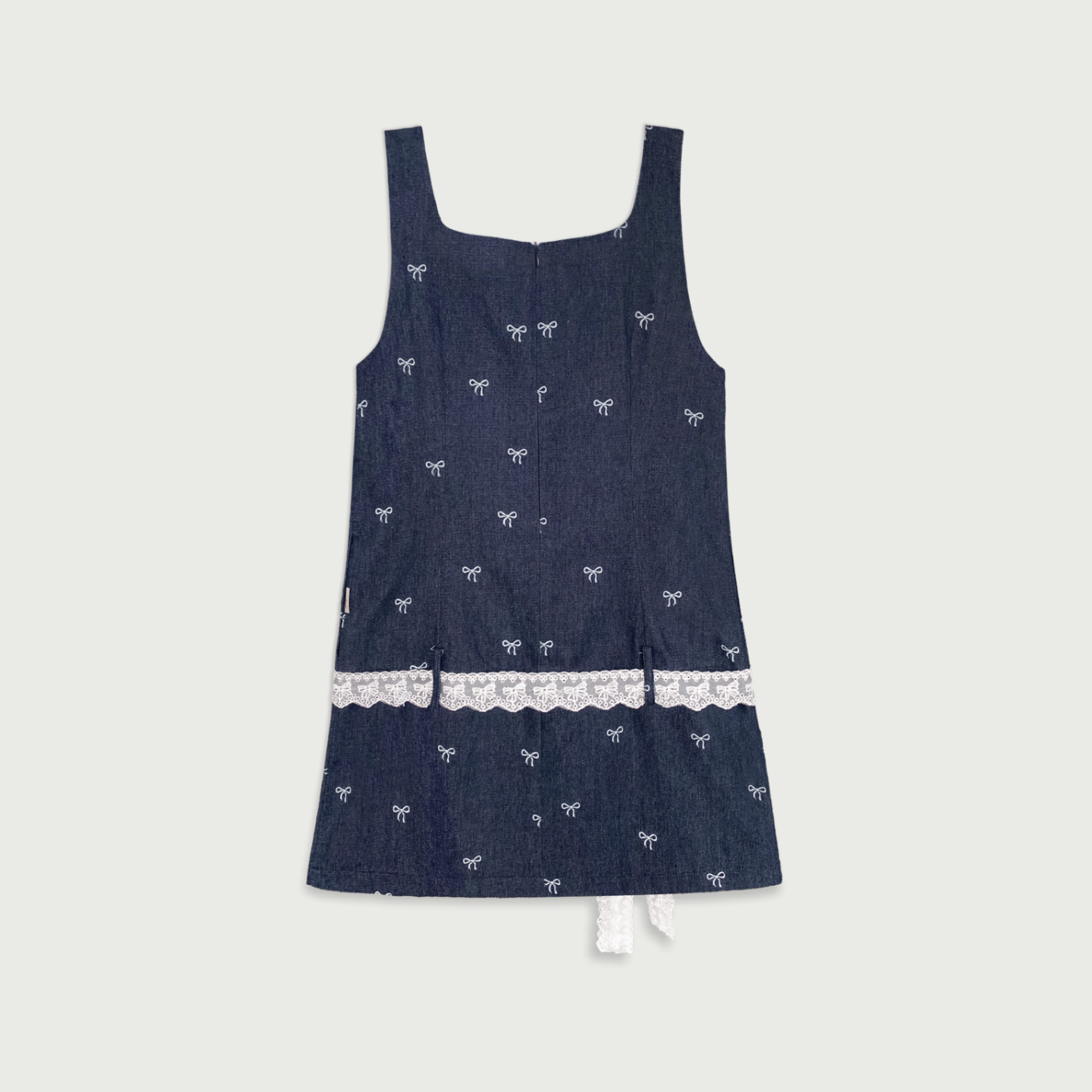 Bow Denim Pinafore