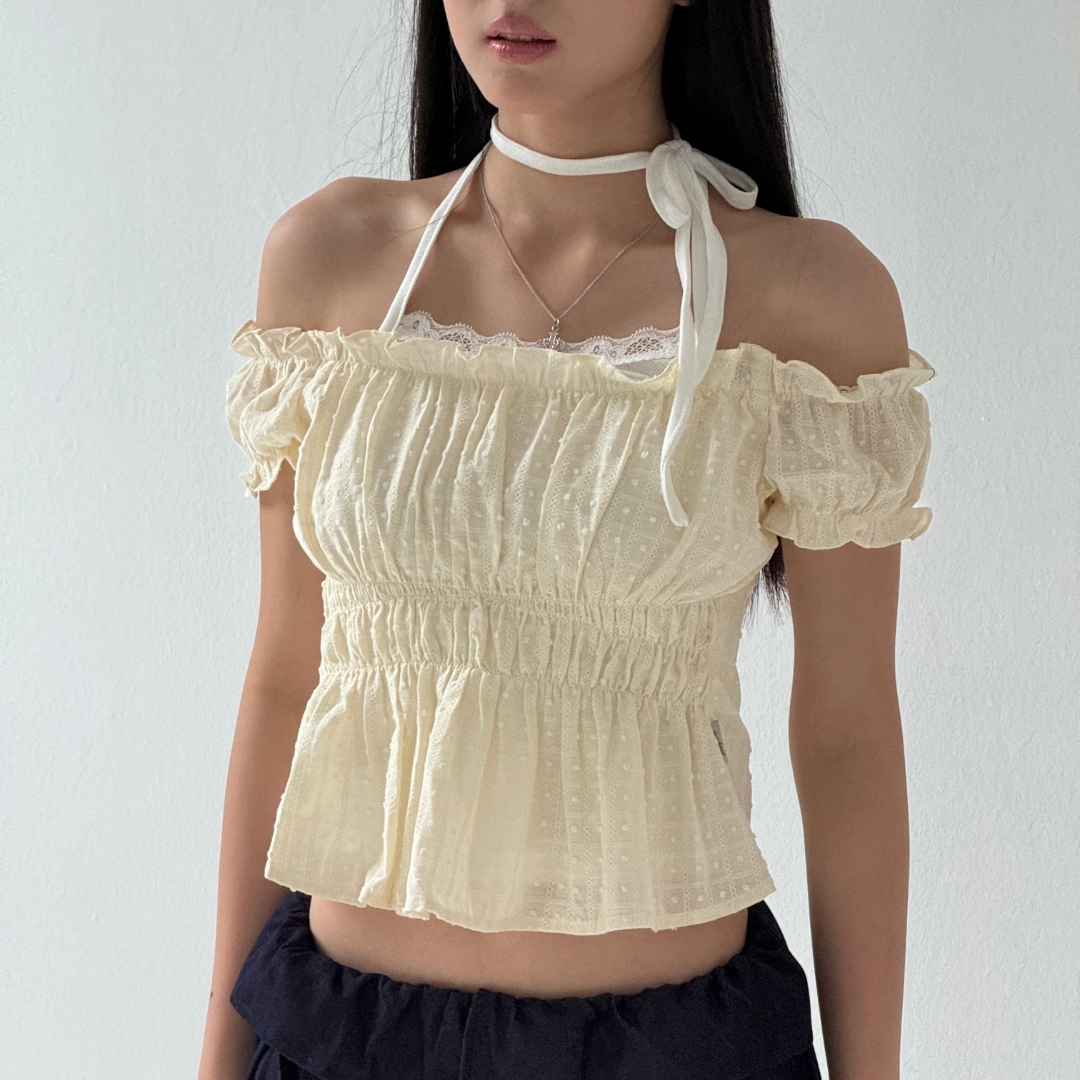 Scrunched lace top ver.2