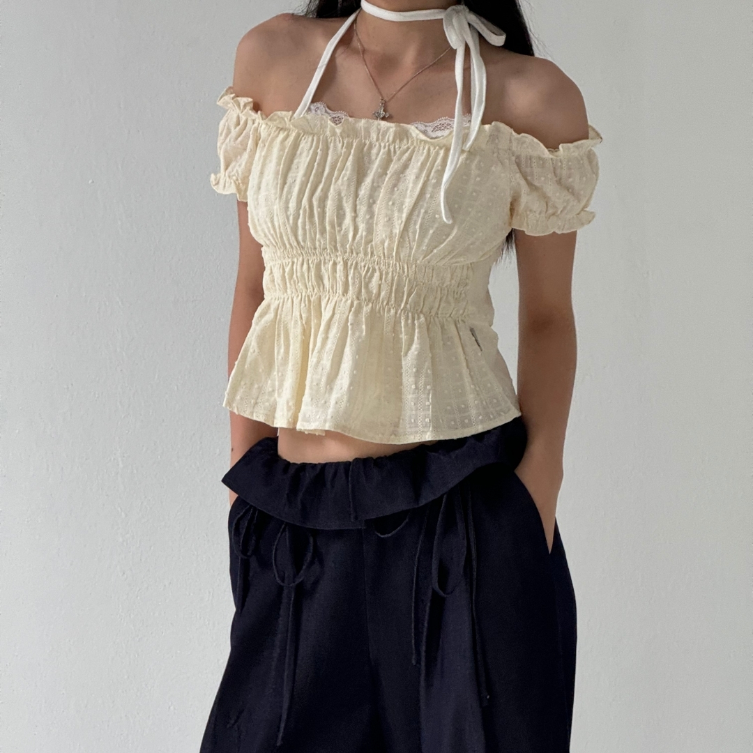 Scrunched lace top ver.2