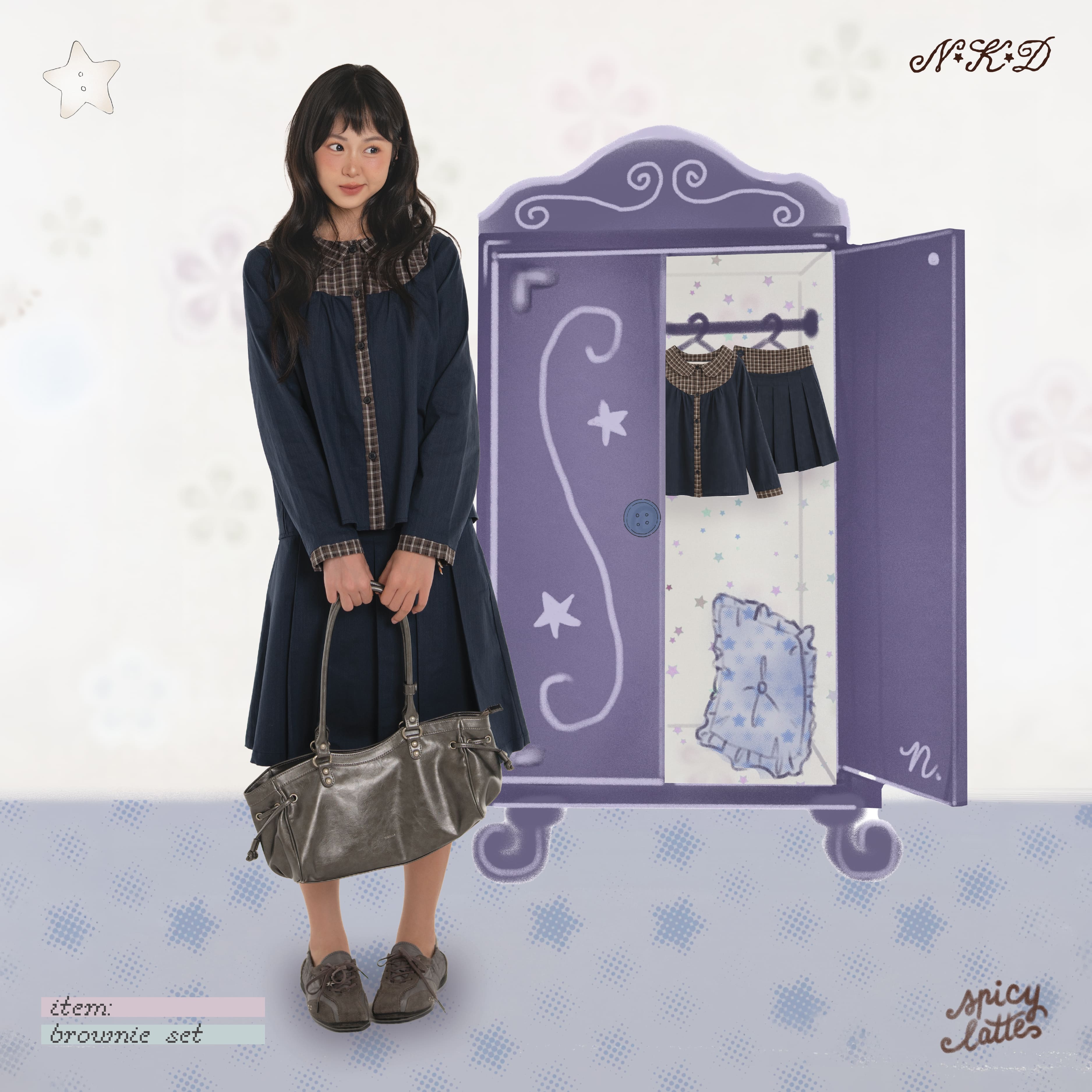 Brownie pleated skirt