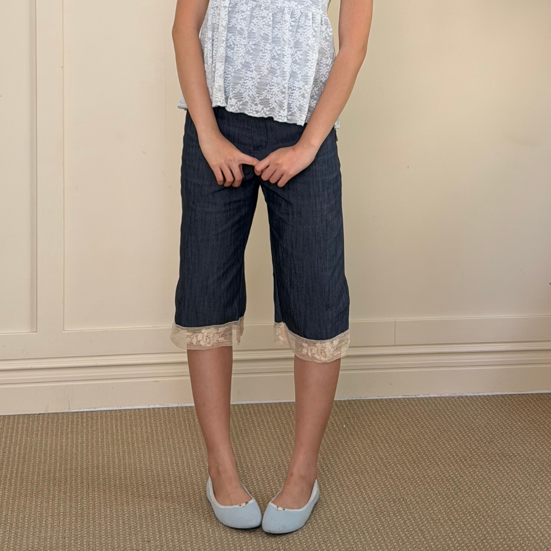 Indigo lace pants