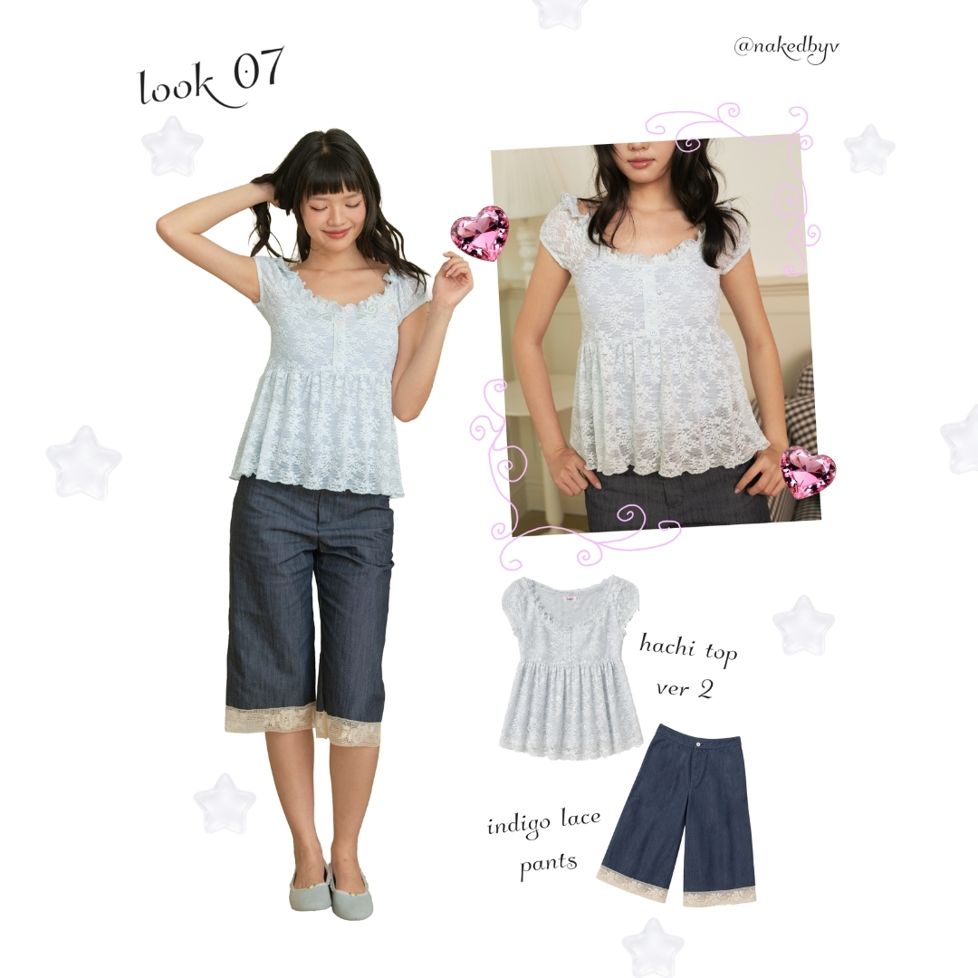 Indigo lace pants