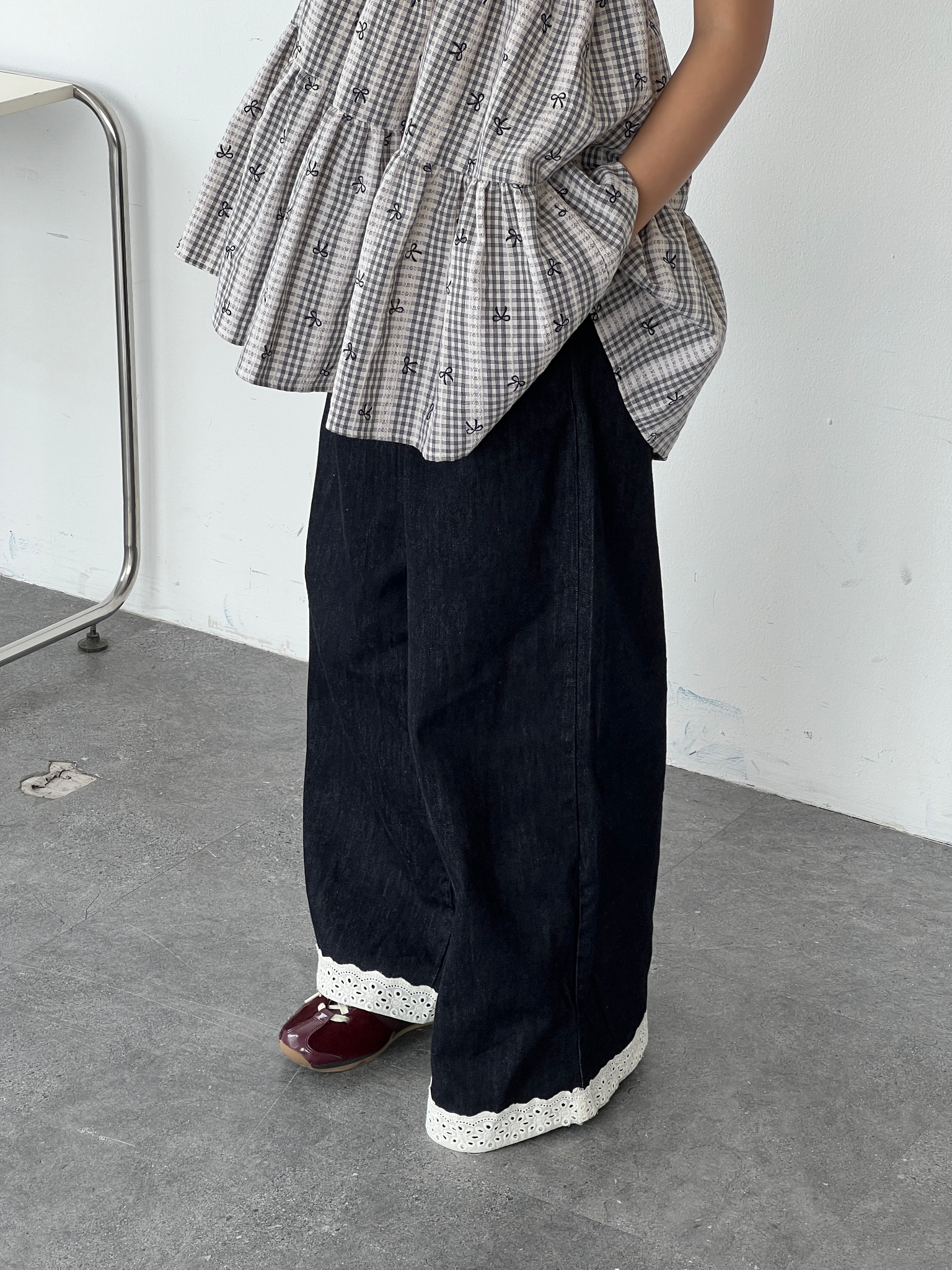 Lace Denim Pants