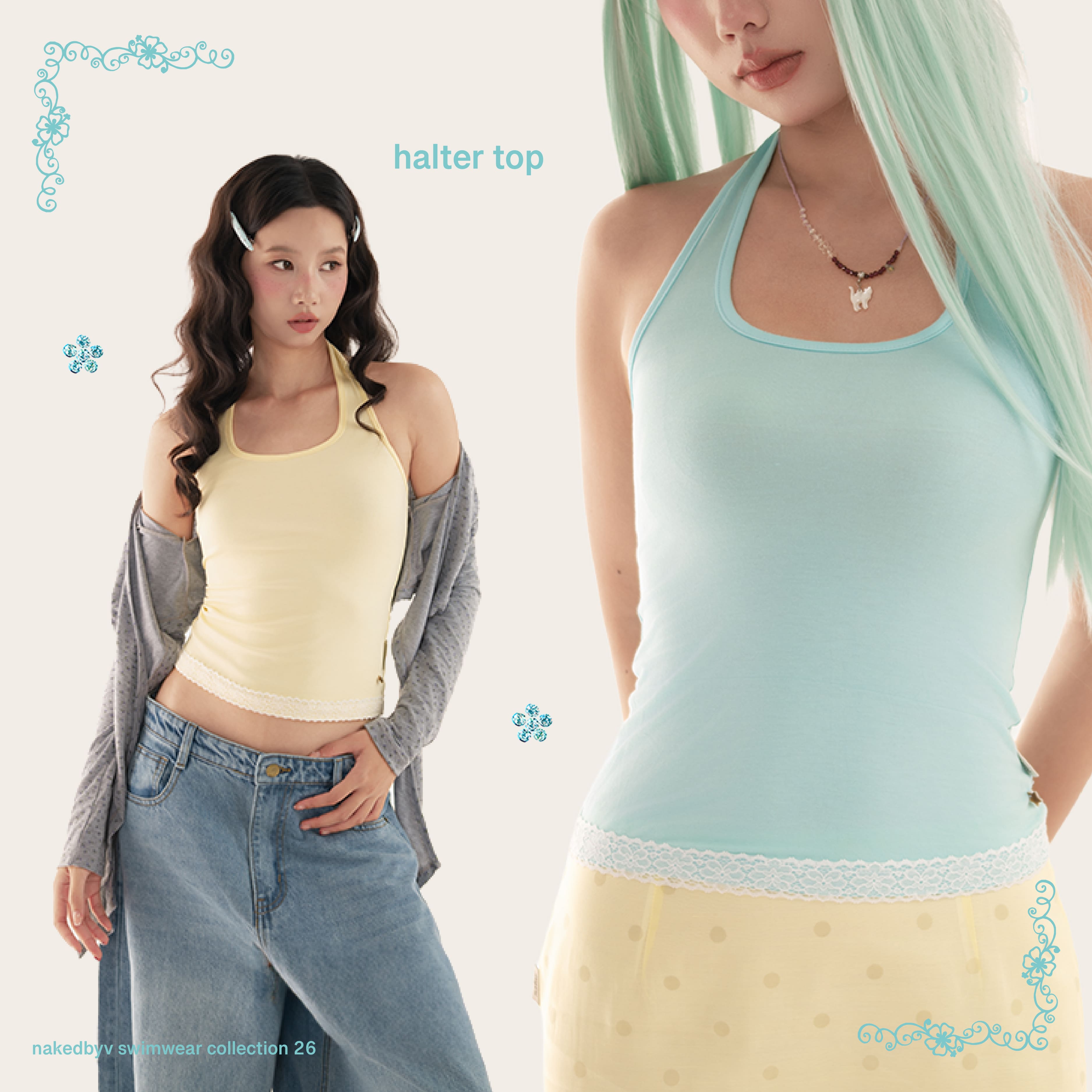 Lace halter top