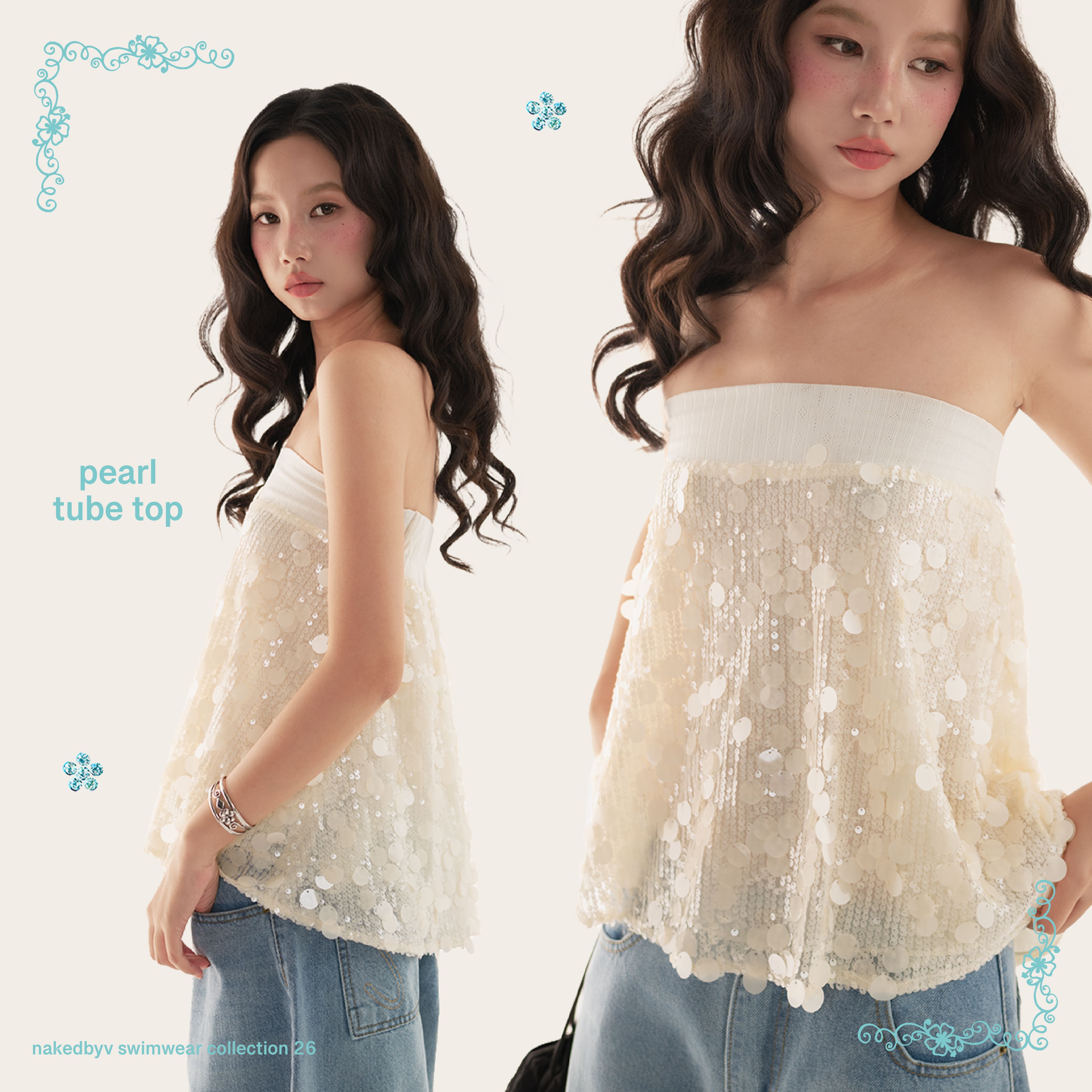 Pearl tube top