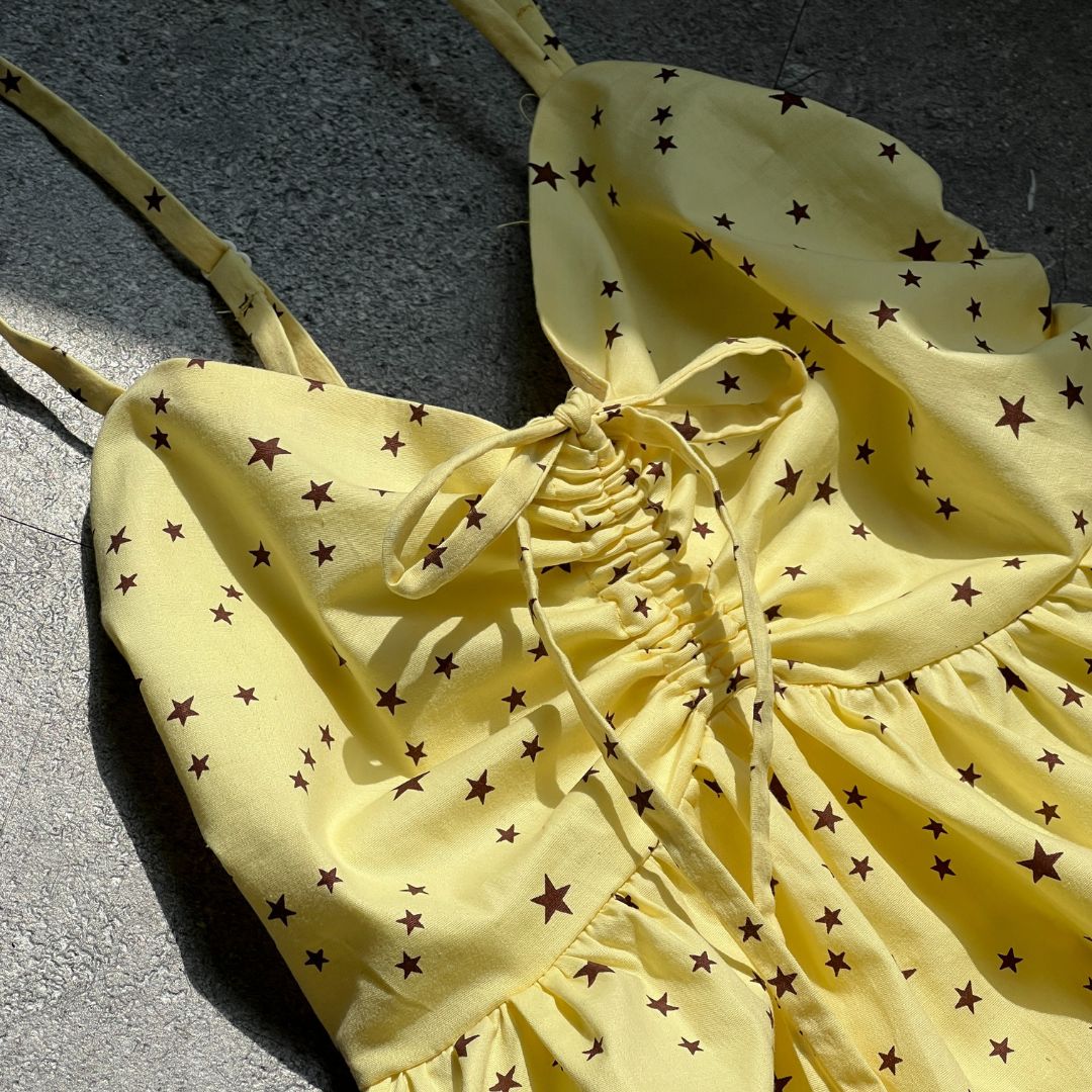 Scrunched Floral Top - Linen