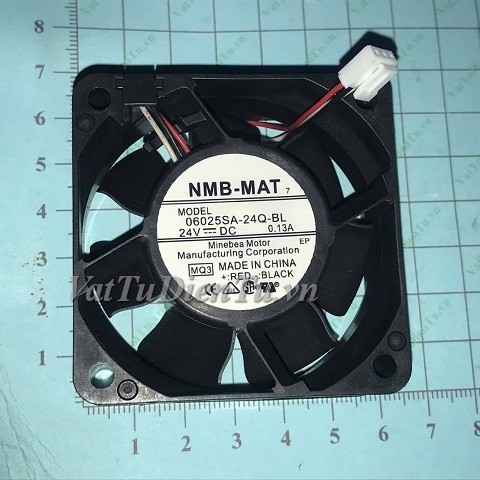 06025SA-24Q-BL Quạt 24V 0.13A 60x60x25mm NMB 3 dây đầu cắm HY20